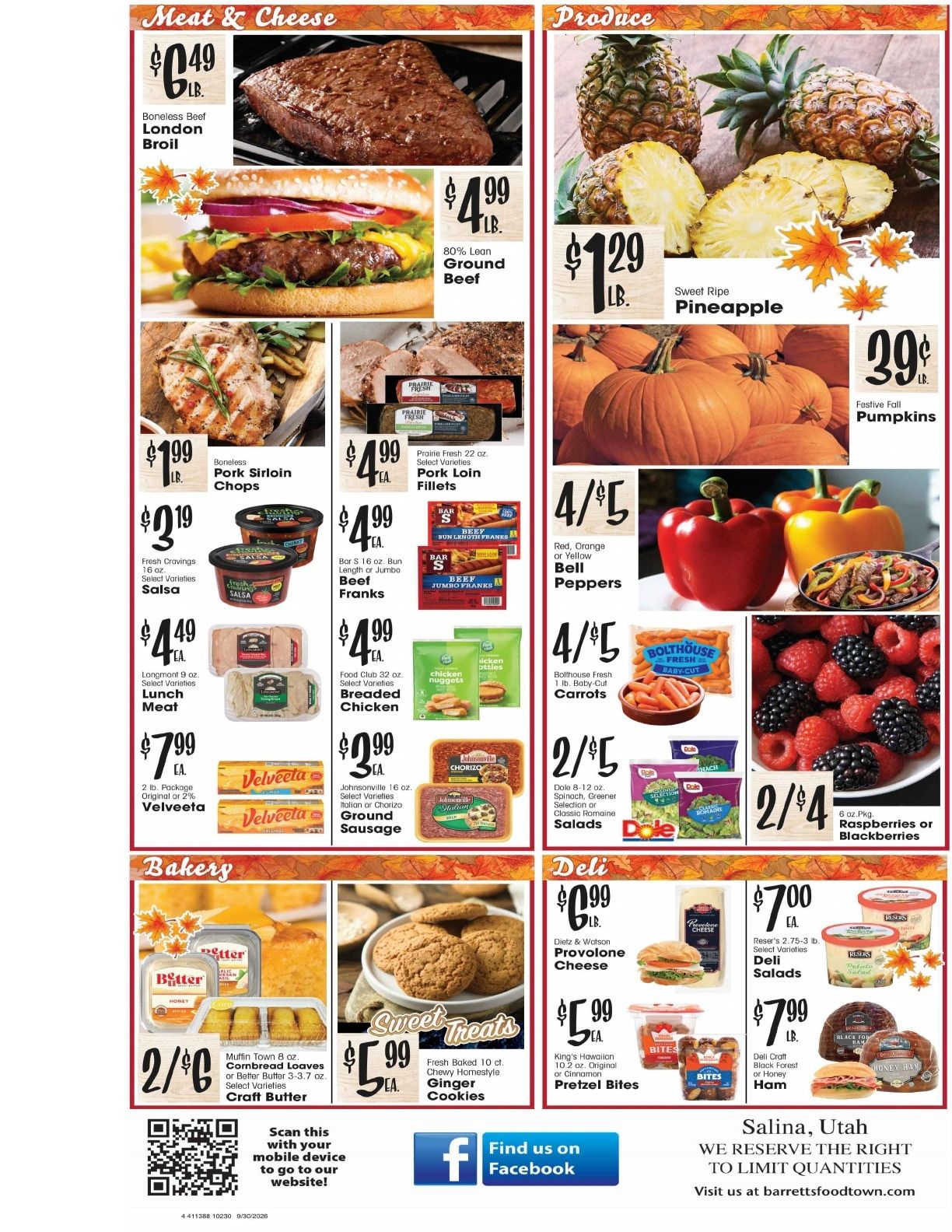 Barrett's Foodtown Weekly Ad September 30 - October 6, 2026