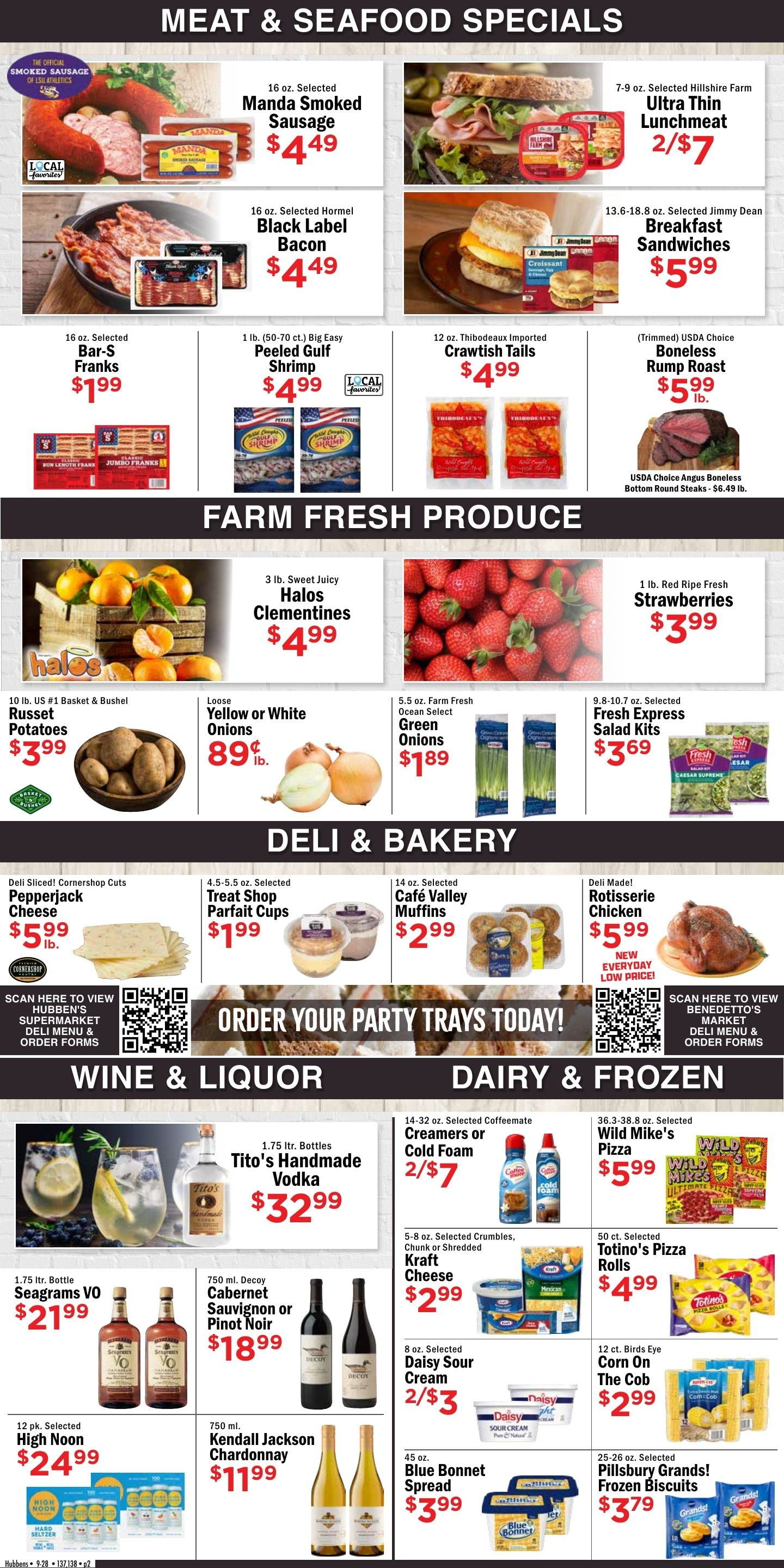 Hubben's Supermarket Weekly Ad September 29 - October 5, 2026