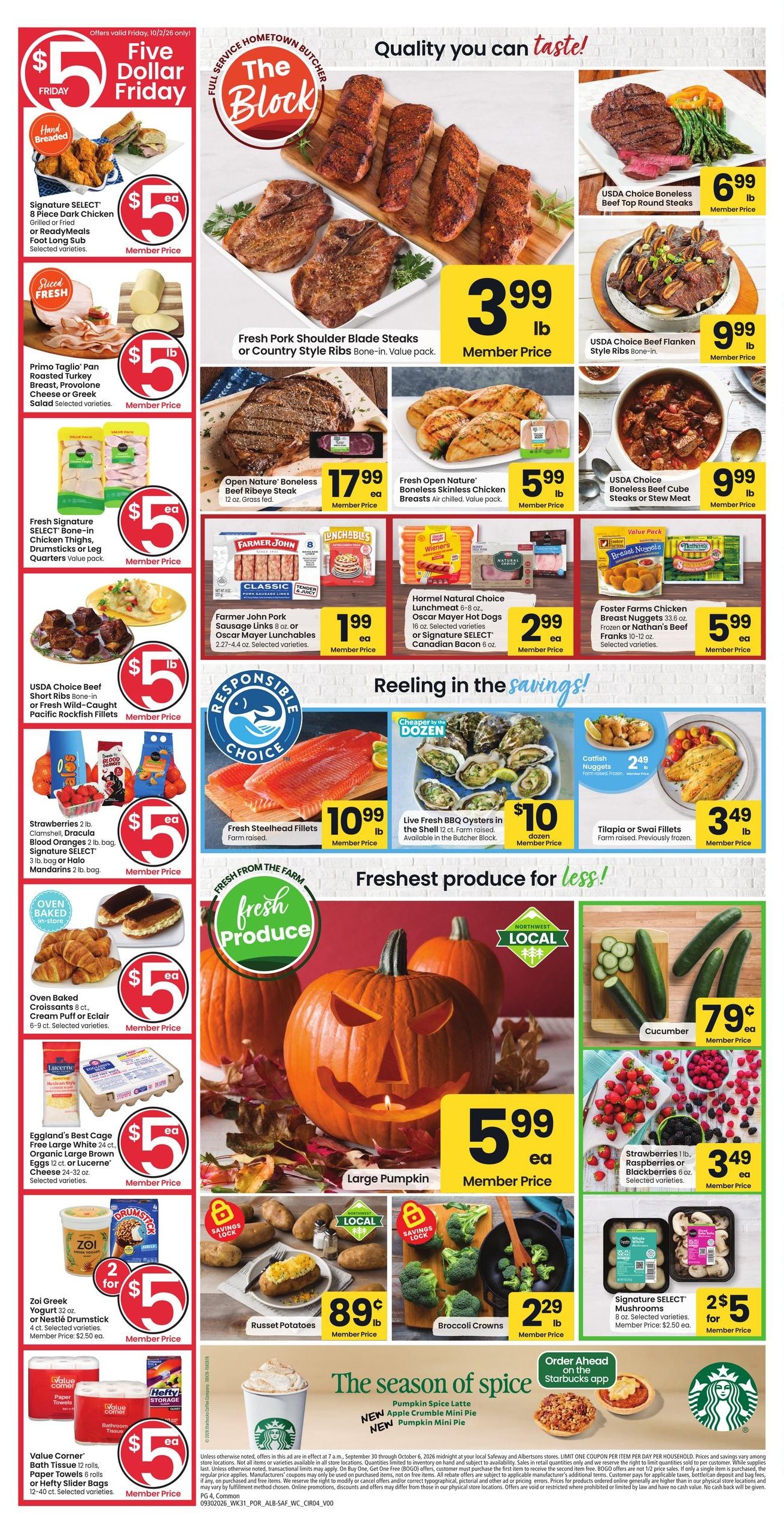 Albertsons (Bend Area, OR) Weekly Ad September 30 - October 6, 2026