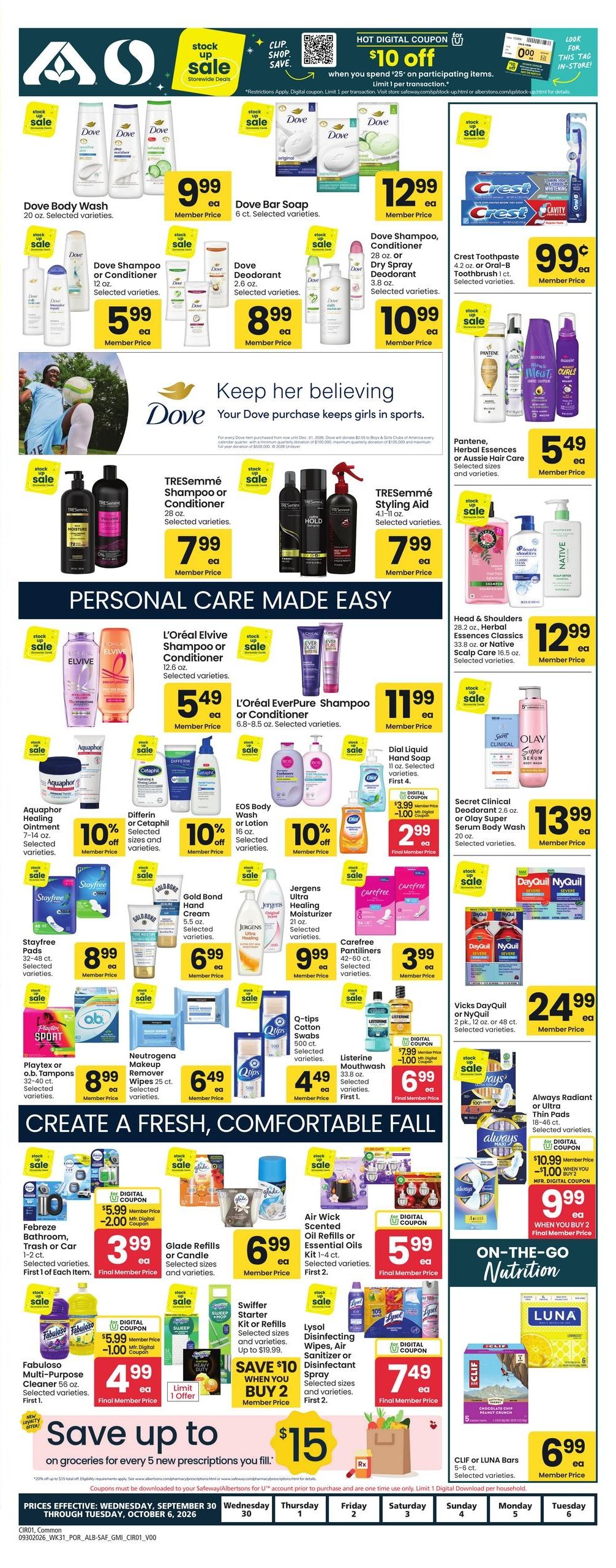 Albertsons (Bend Area, OR) Weekly Ad September 30 - October 6, 2026