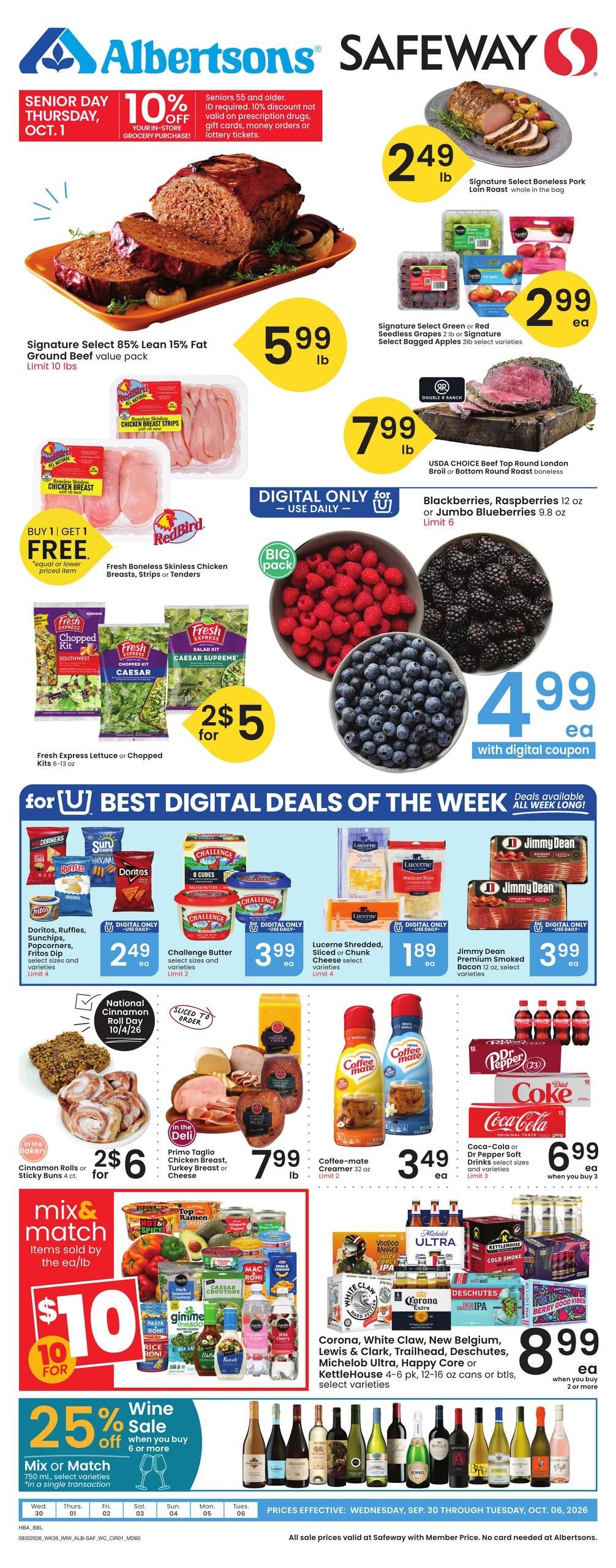 Albertsons (Big Timber Area, MT) Weekly Ad September 30 - October 6, 2026