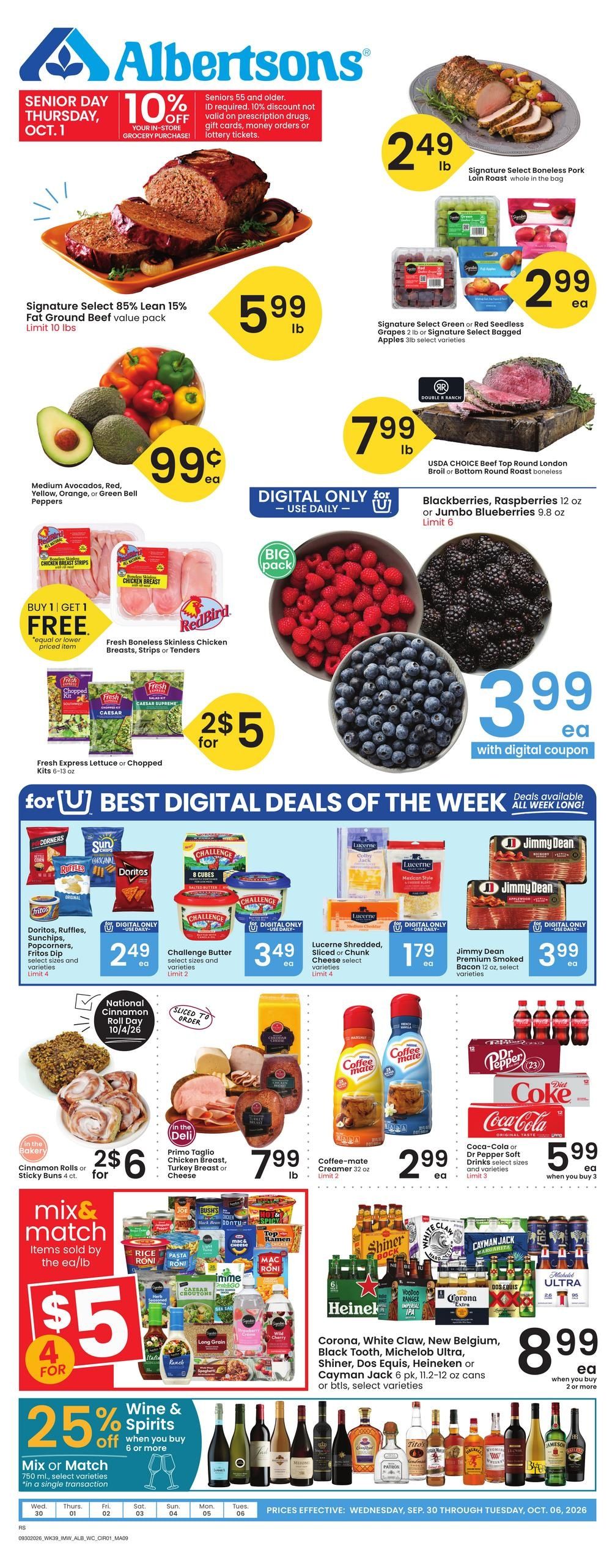 Albertsons (Rock Springs Area, WY) Weekly Ad September 30 - October 6, 2026