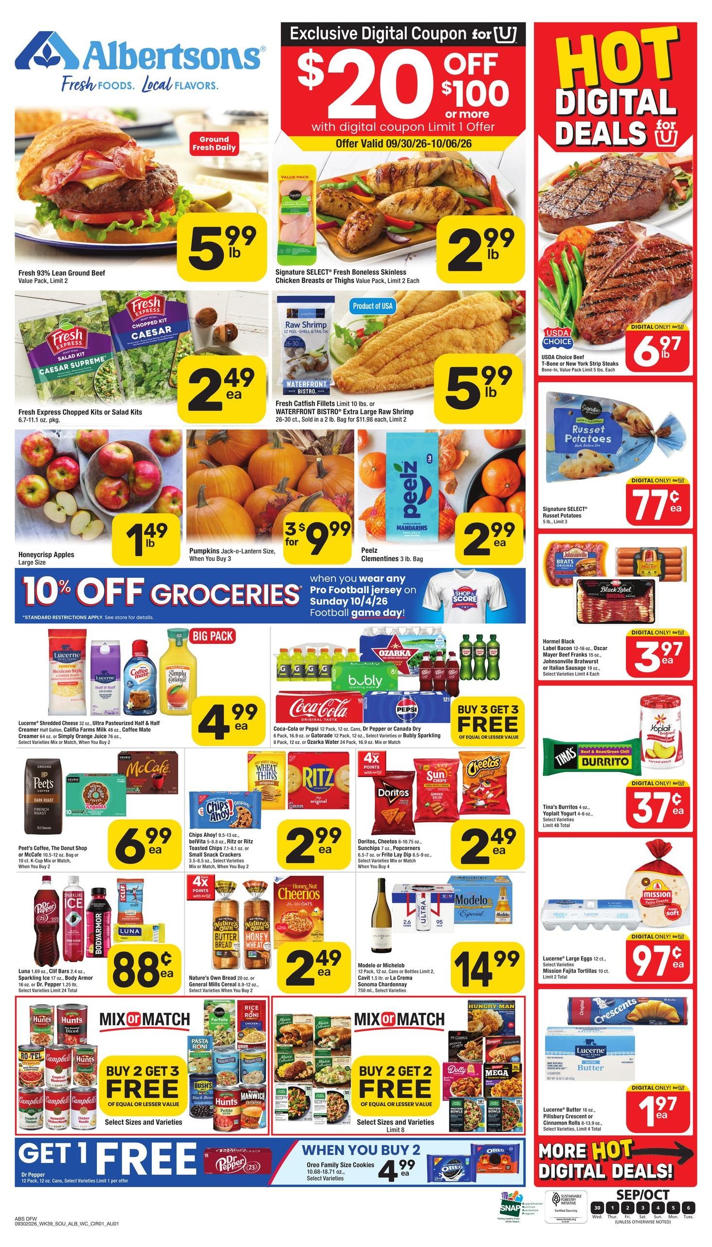 Albertsons (Allen Area, TX) Weekly Ad September 30 - October 6, 2026