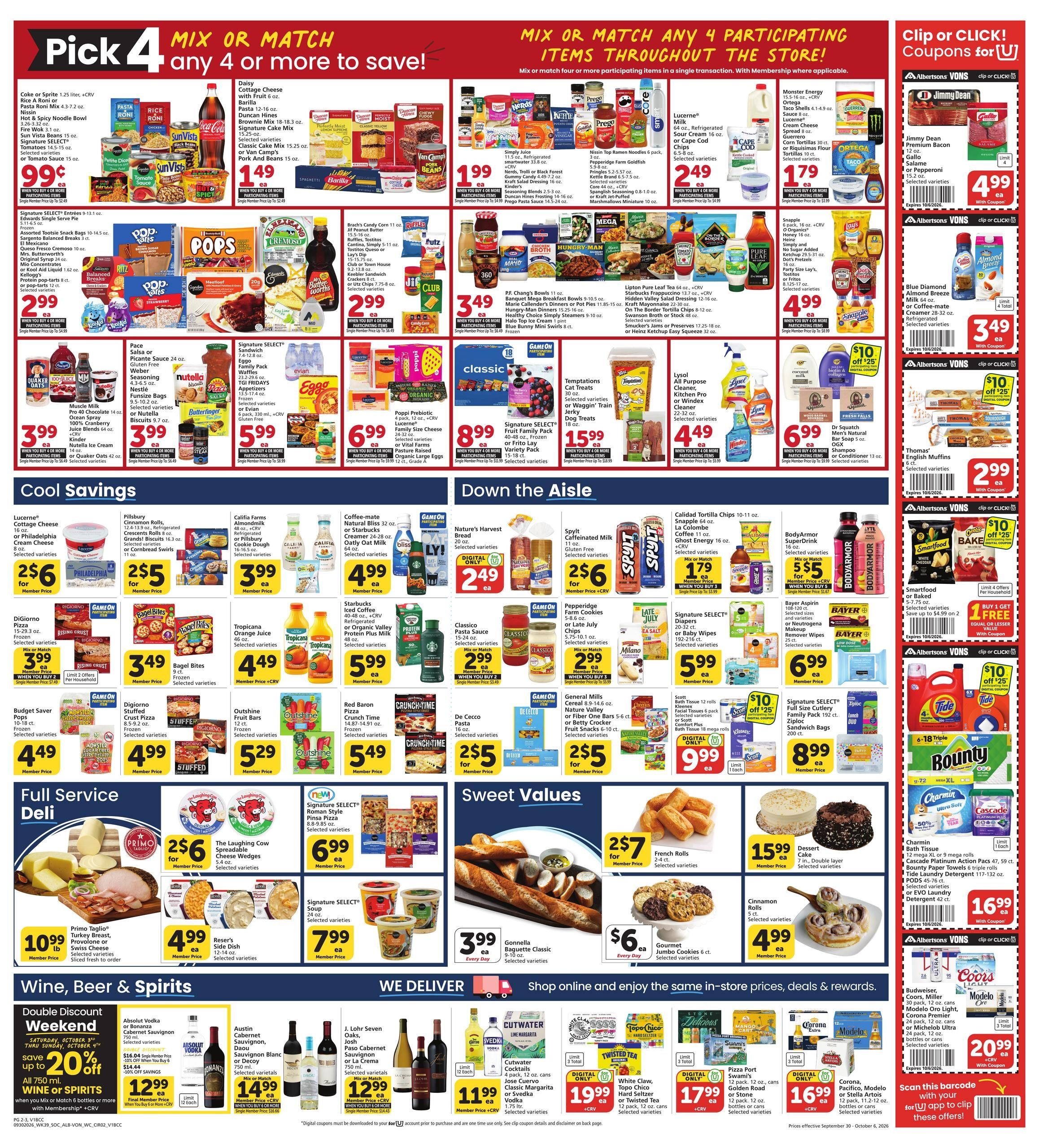Albertsons (Hesperia Area, CA) Weekly Ad September 30 - October 6, 2026