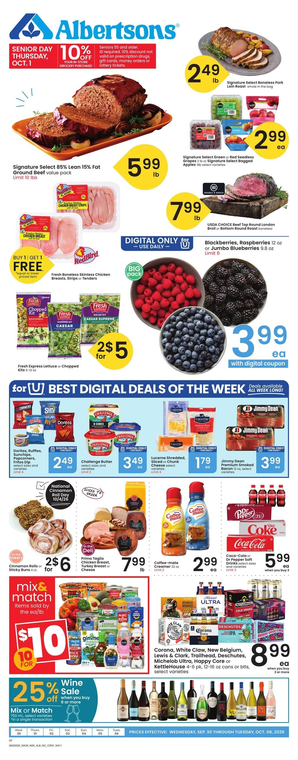 Albertsons (Malmstrom Afb Area, MT) Weekly Ad September 30 - October 6, 2026