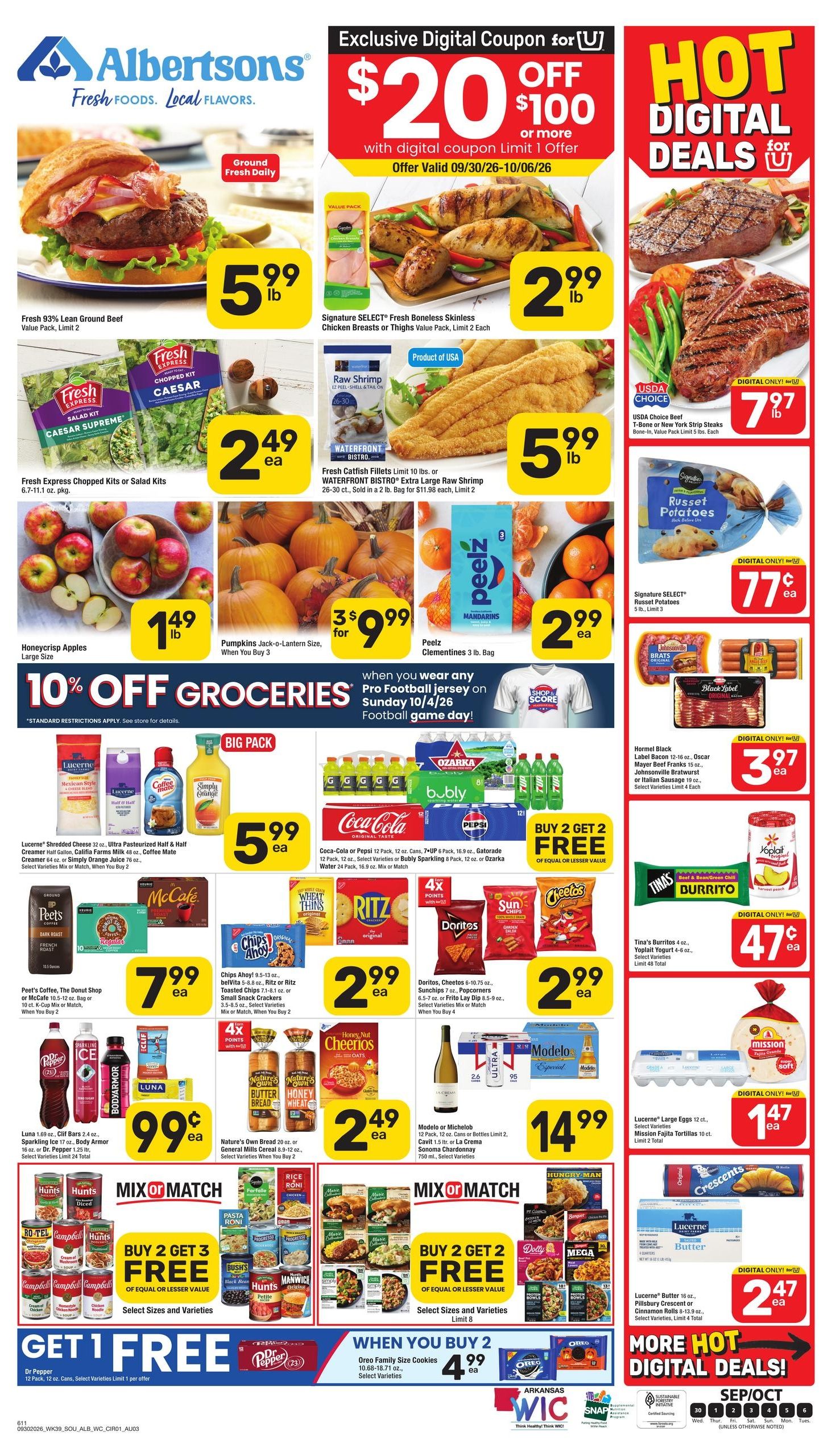 Albertsons (Texarkana Area, AR) Weekly Ad September 30 - October 6, 2026