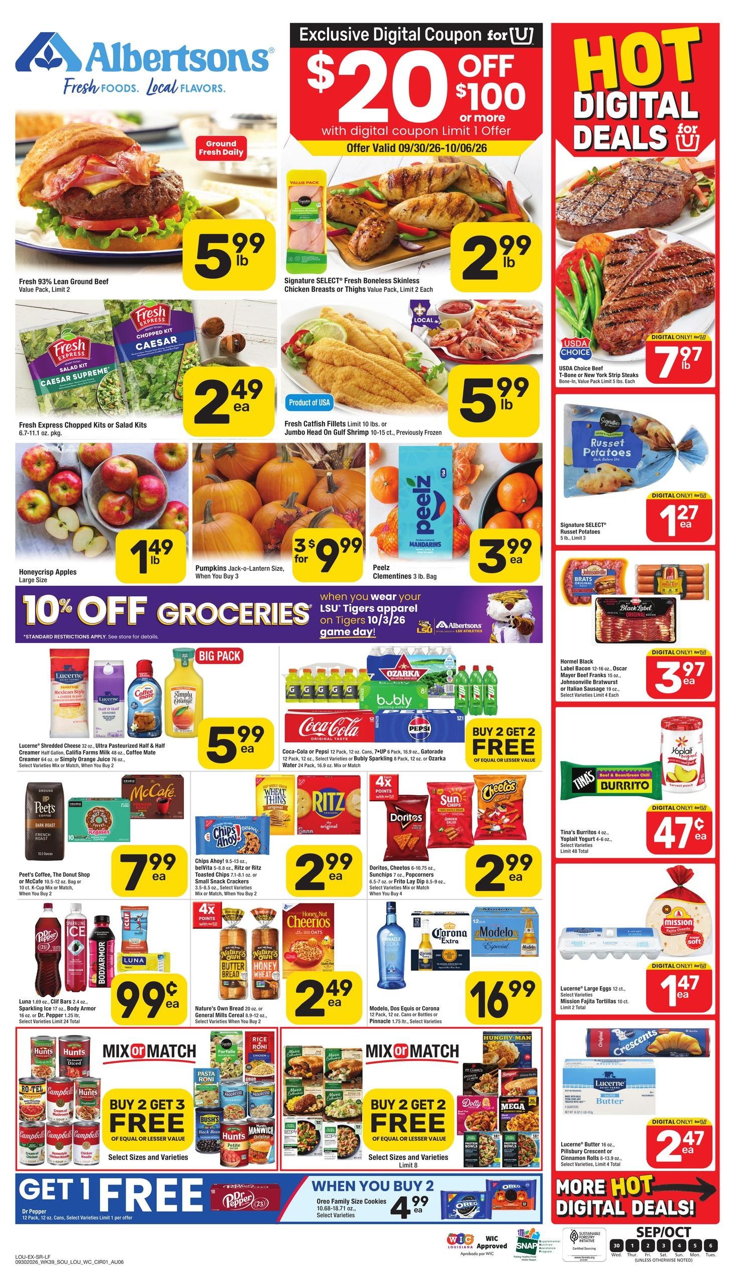 Albertsons (Baton Rouge Area, LA) Weekly Ad September 30 - October 6, 2026