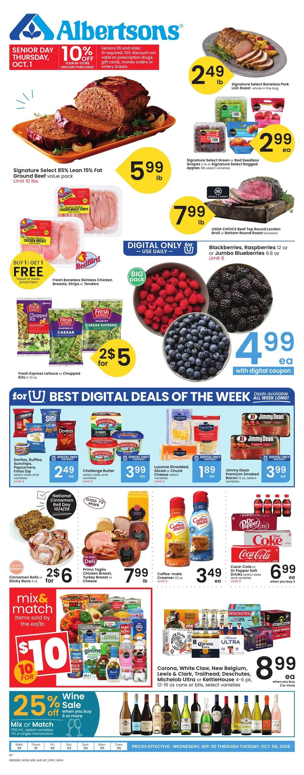 Albertsons (Browning Area, MT) Weekly Ad September 30 - October 6, 2026
