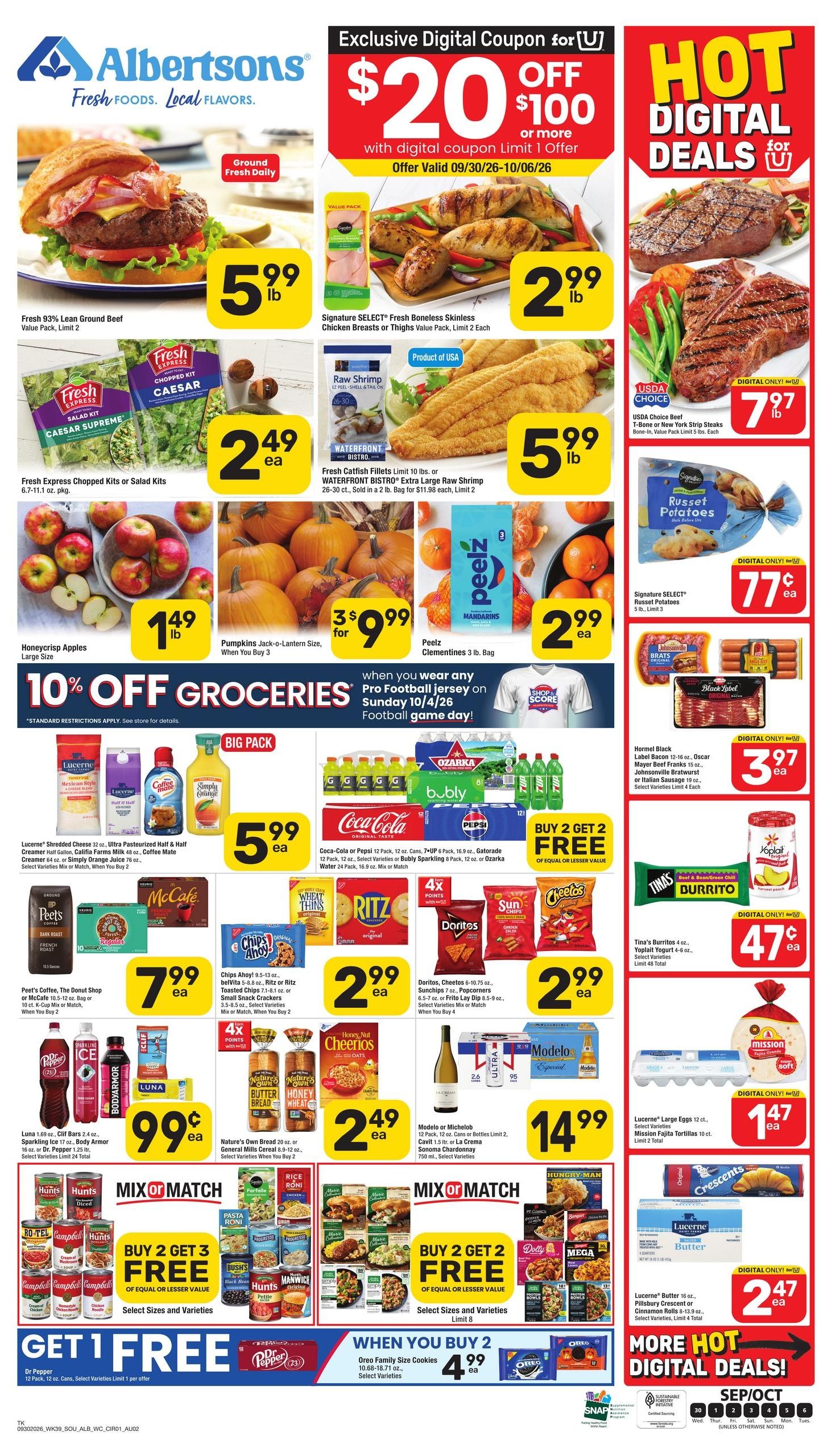 Albertsons (Linden Area, TX) Weekly Ad September 30 - October 6, 2026