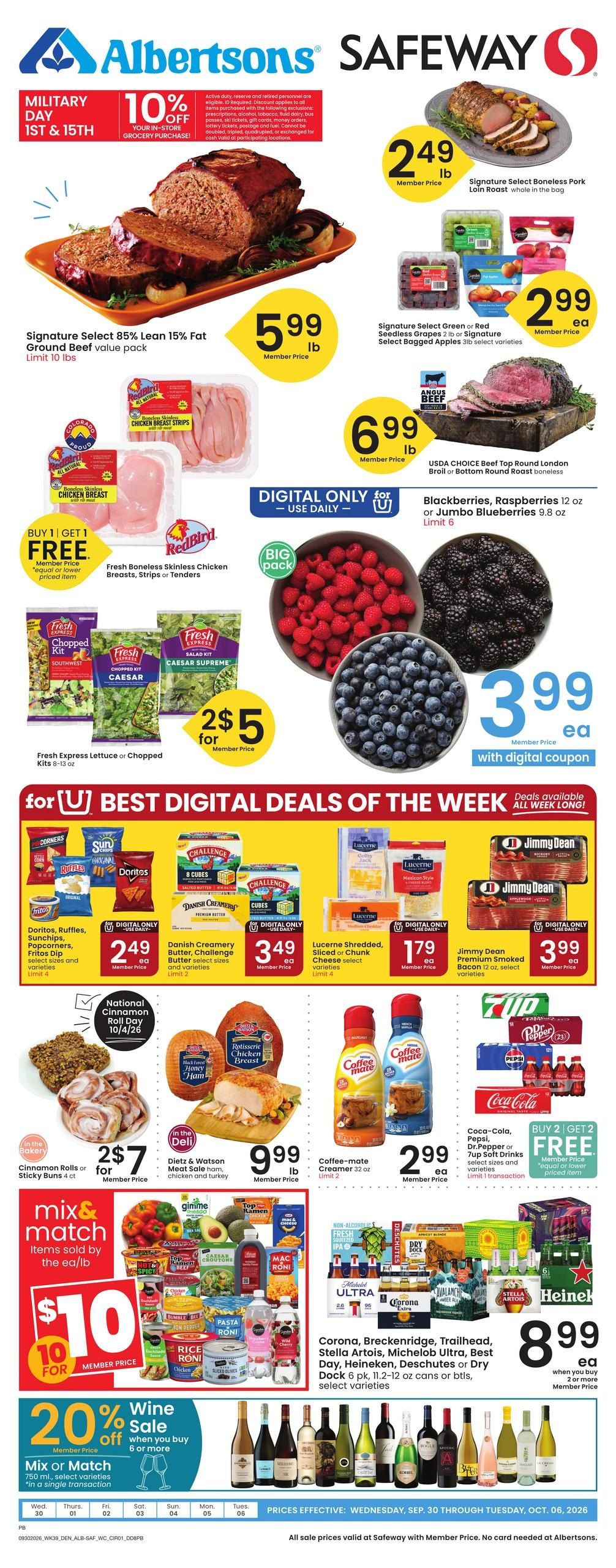 Albertsons (Pueblo Area, CO) Weekly Ad September 30 - October 6, 2026