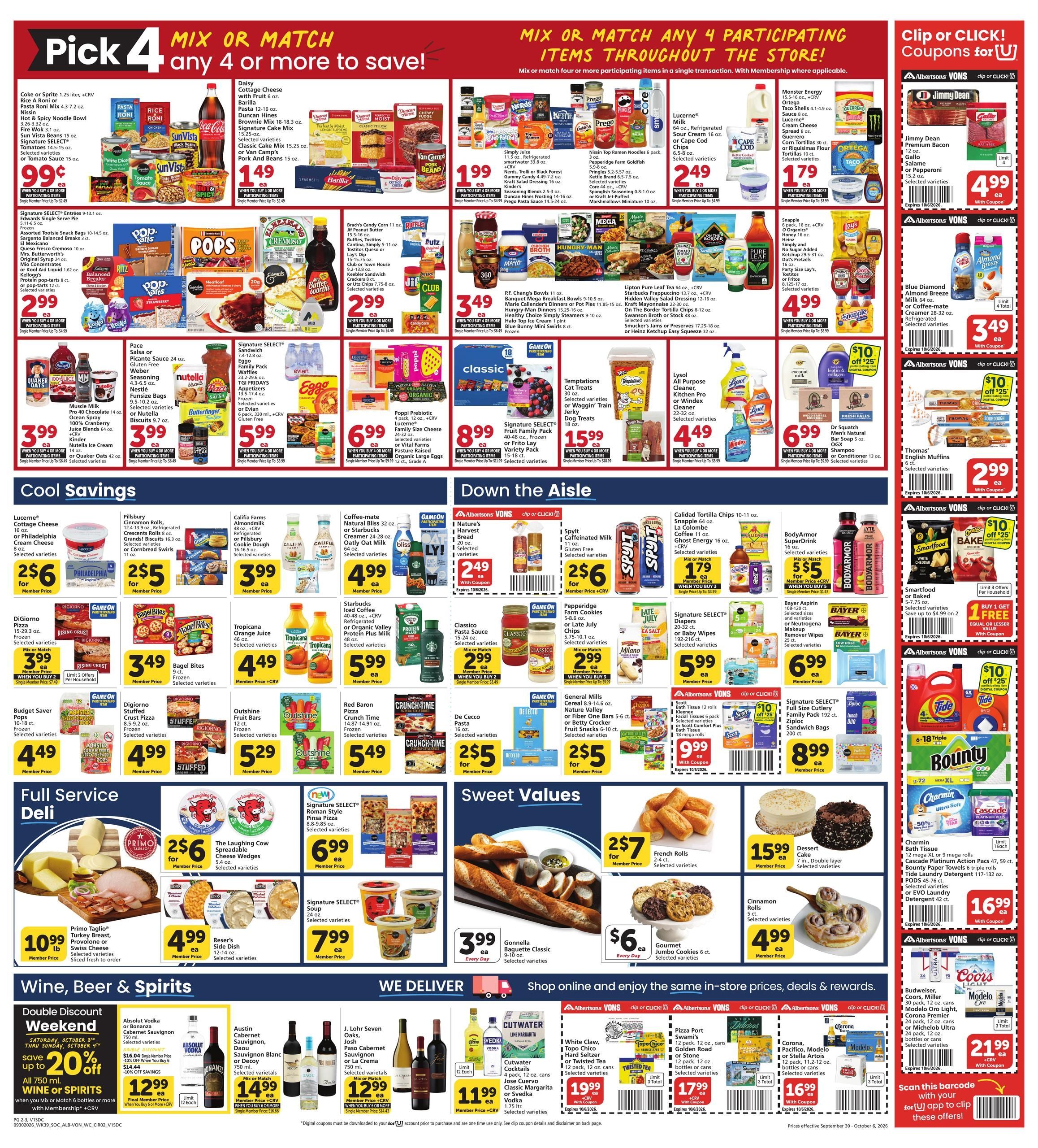 Albertsons (San Diego Area, CA) Weekly Ad September 30 - October 6, 2026