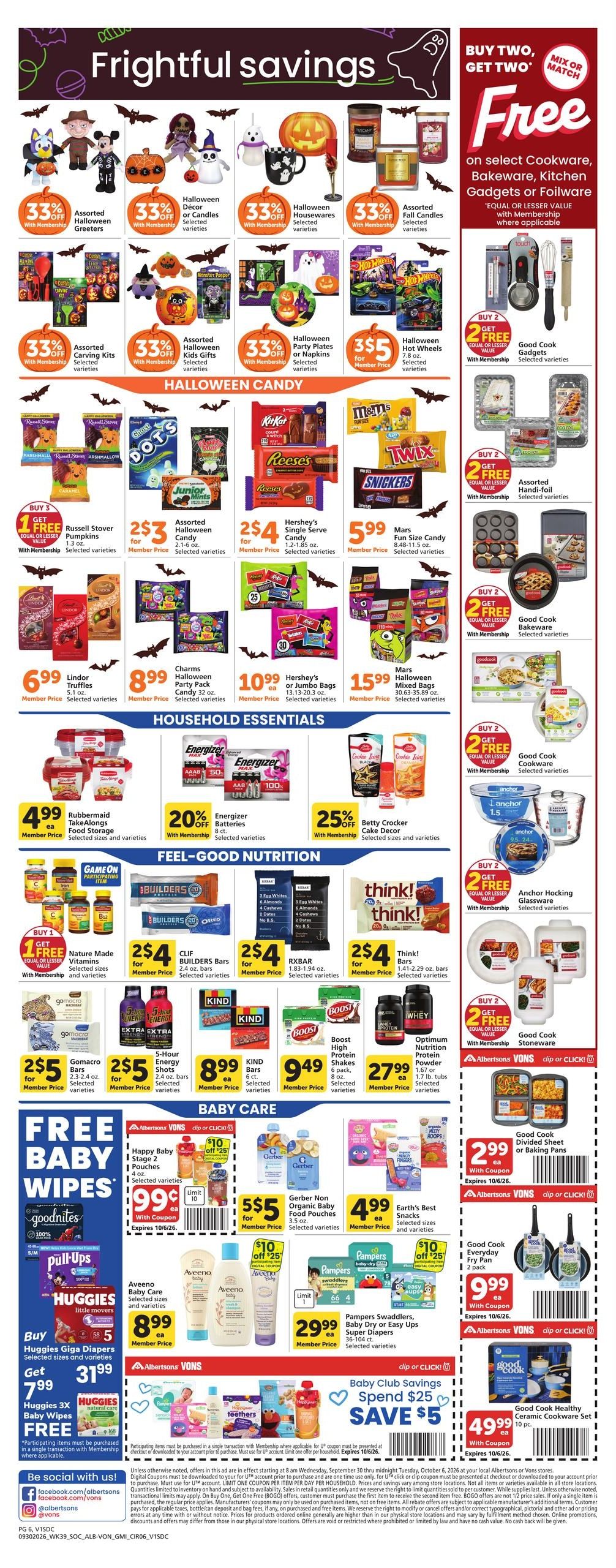Albertsons (San Diego Area, CA) Weekly Ad September 30 - October 6, 2026