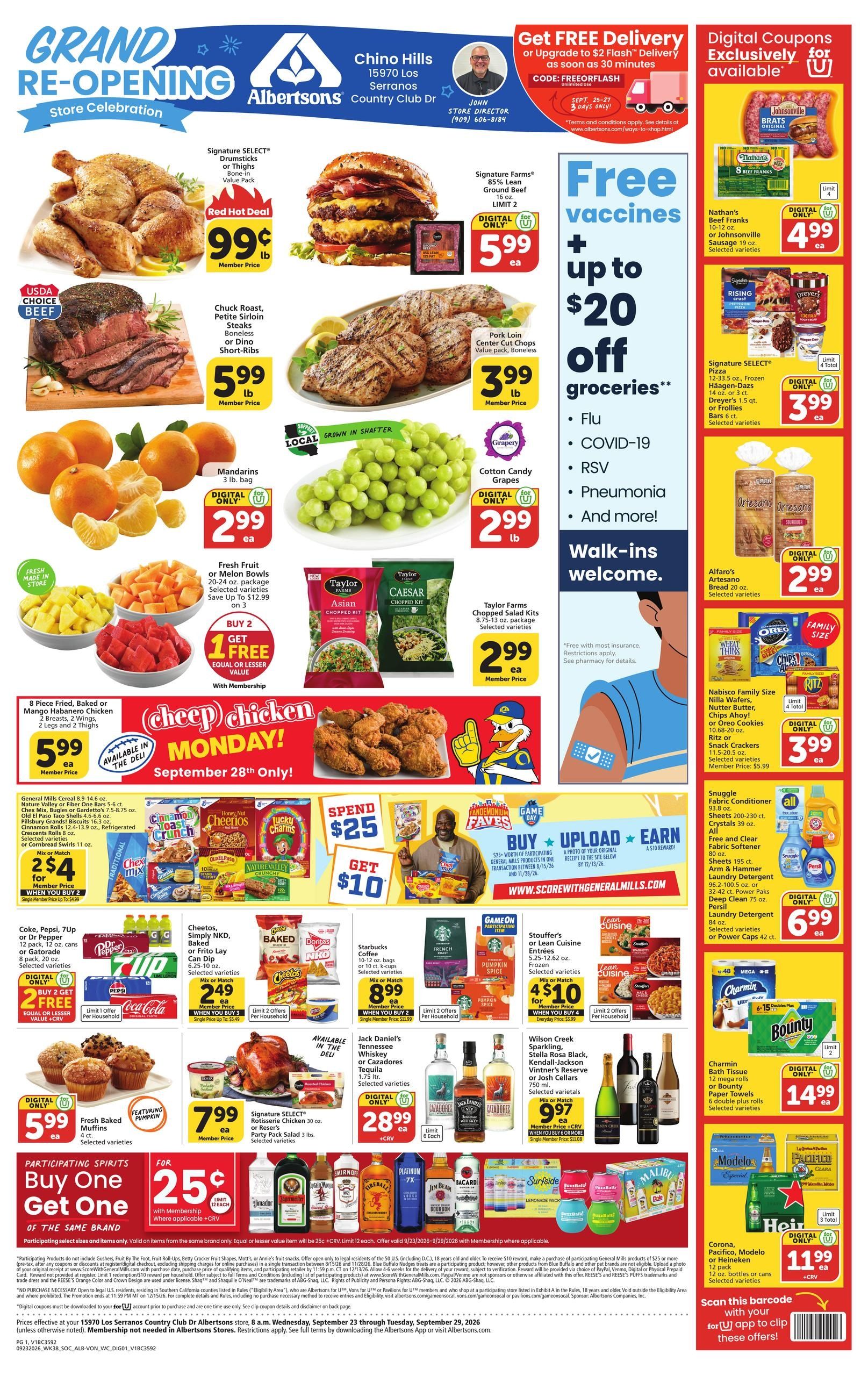 Albertsons (Chino Hills-Yorba Linda Area, CA) Weekly Ad September 23 - 29, 2026