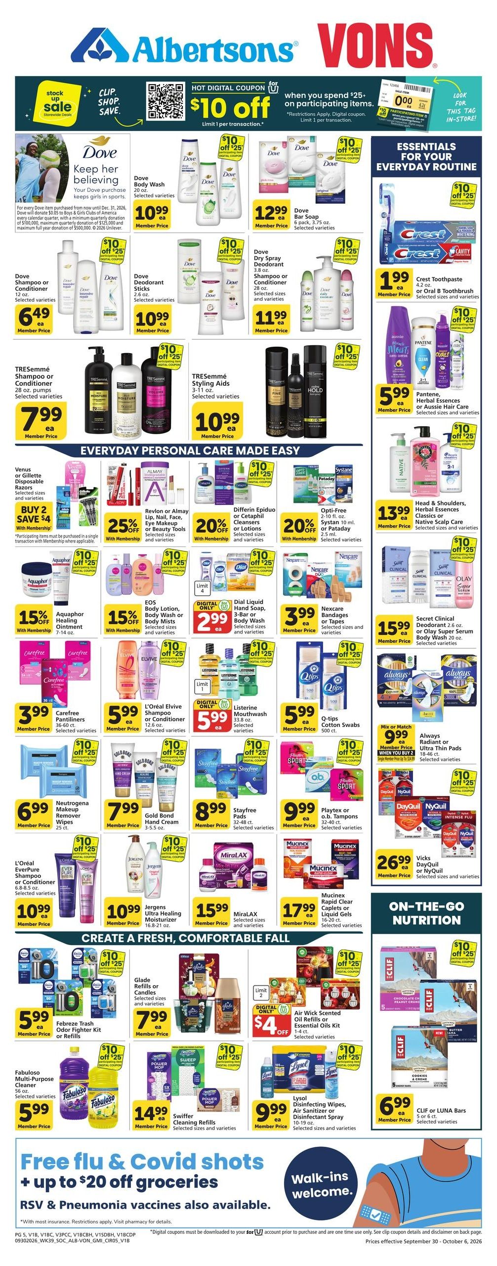 Albertsons (Chino Hills-Yorba Linda Area, CA) Weekly Ad September 30 - October 6, 2026