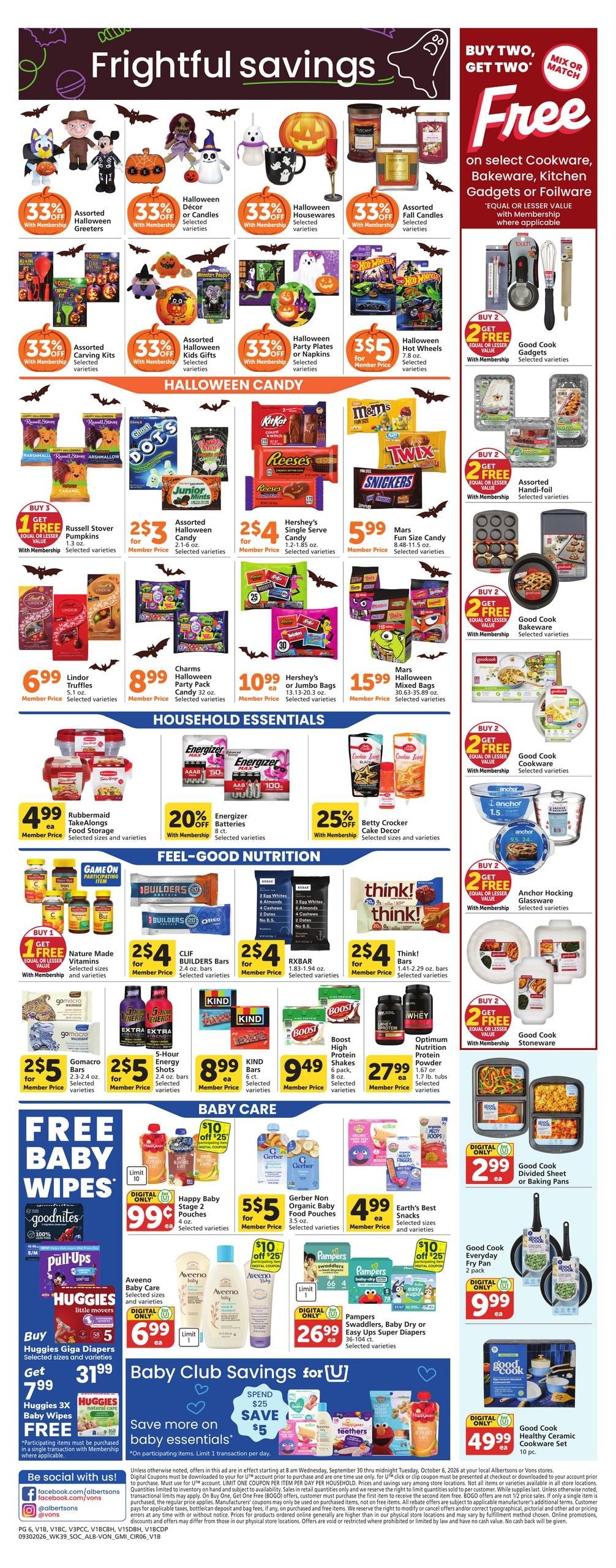 Albertsons (Chino Hills-Yorba Linda Area, CA) Weekly Ad September 30 - October 6, 2026
