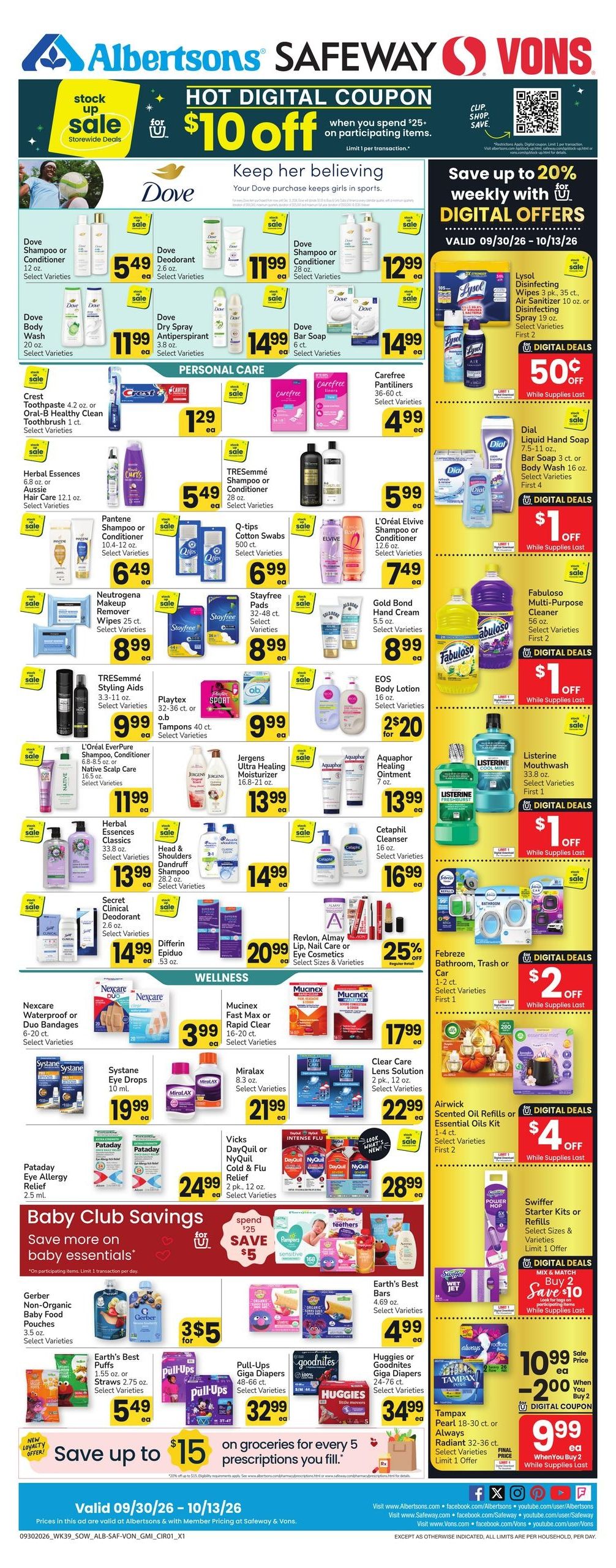 Albertsons (El Paso Area, TX) Weekly Ad September 30 - October 6, 2026