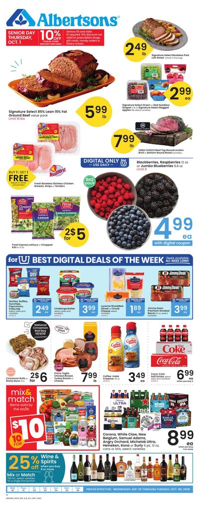 Albertsons (Williston Area, ND) Weekly Ad September 30 - October 6, 2026