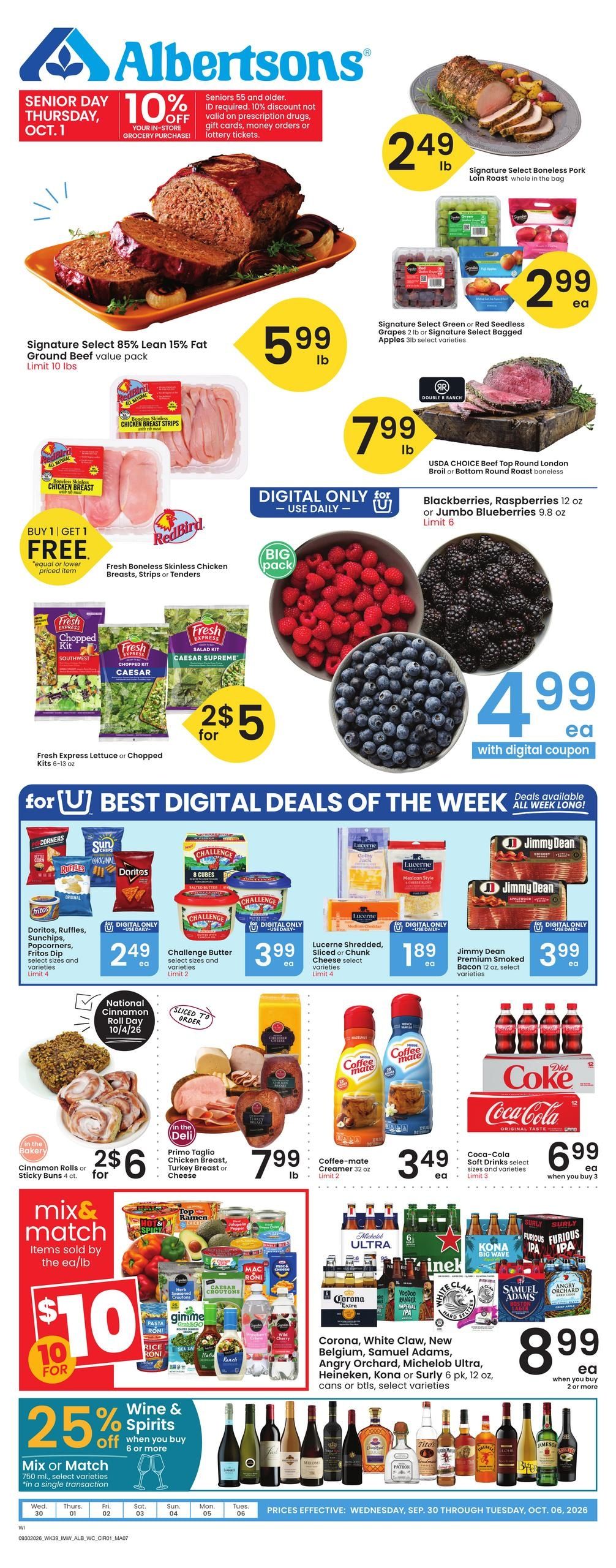 Albertsons (Williston Area, ND) Weekly Ad September 30 - October 6, 2026