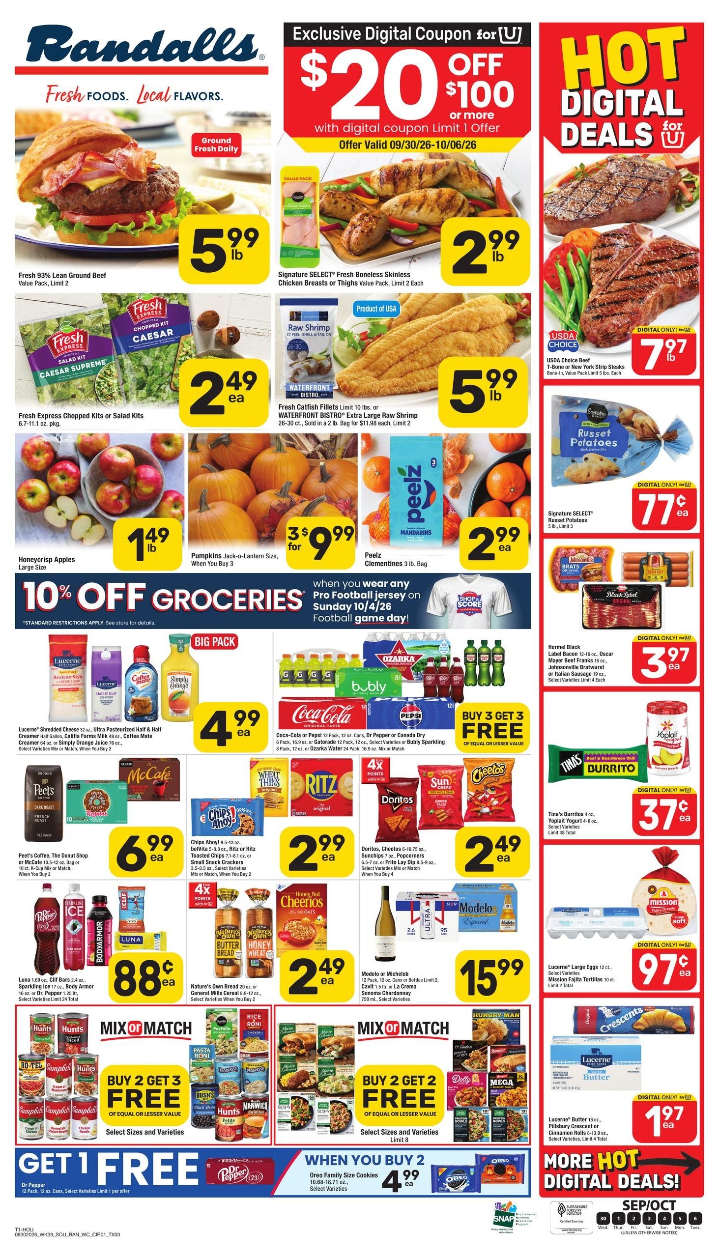 Randalls (Conroe Area, TX) Weekly Ad September 30 - October 6, 2026