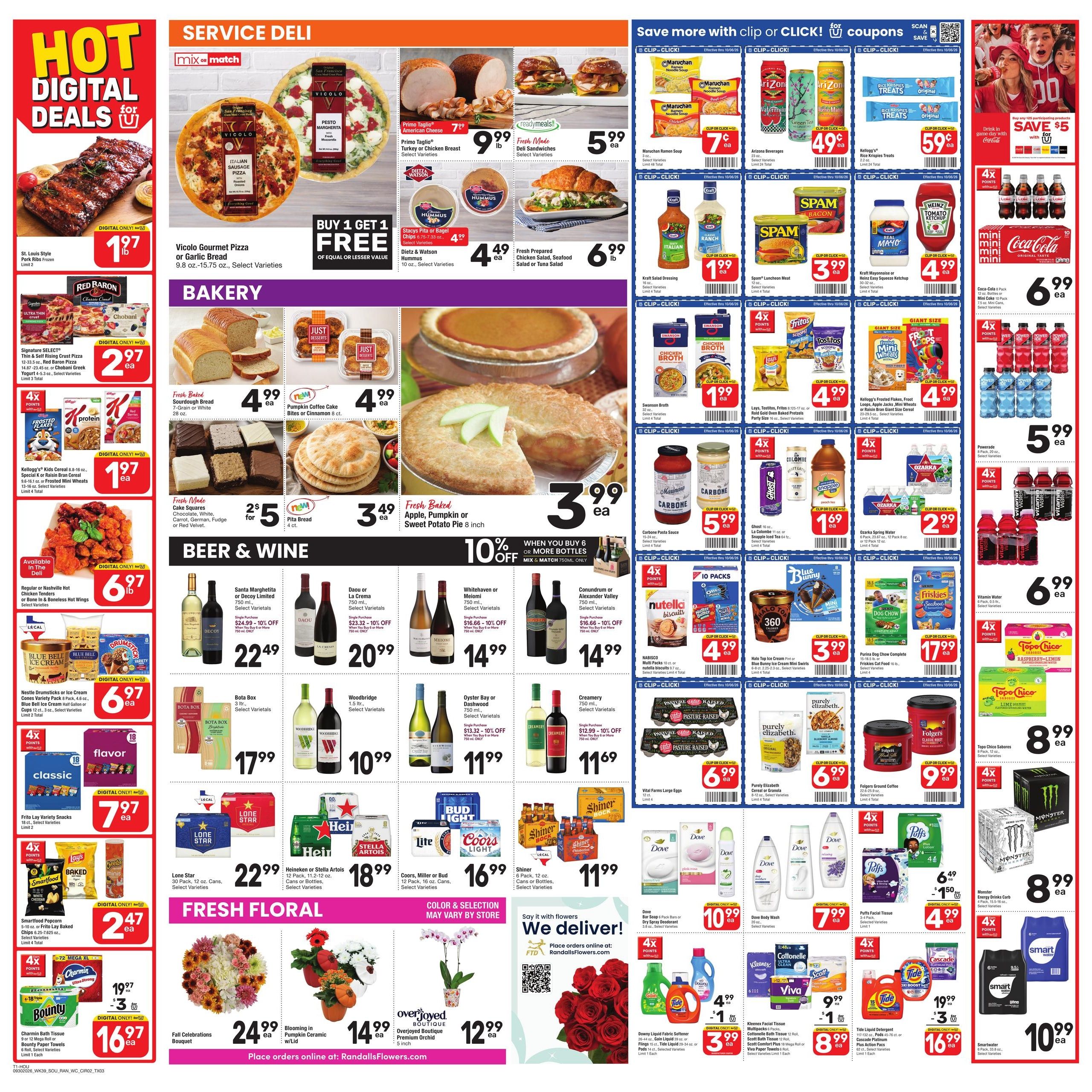 Randalls (Conroe Area, TX) Weekly Ad September 30 - October 6, 2026