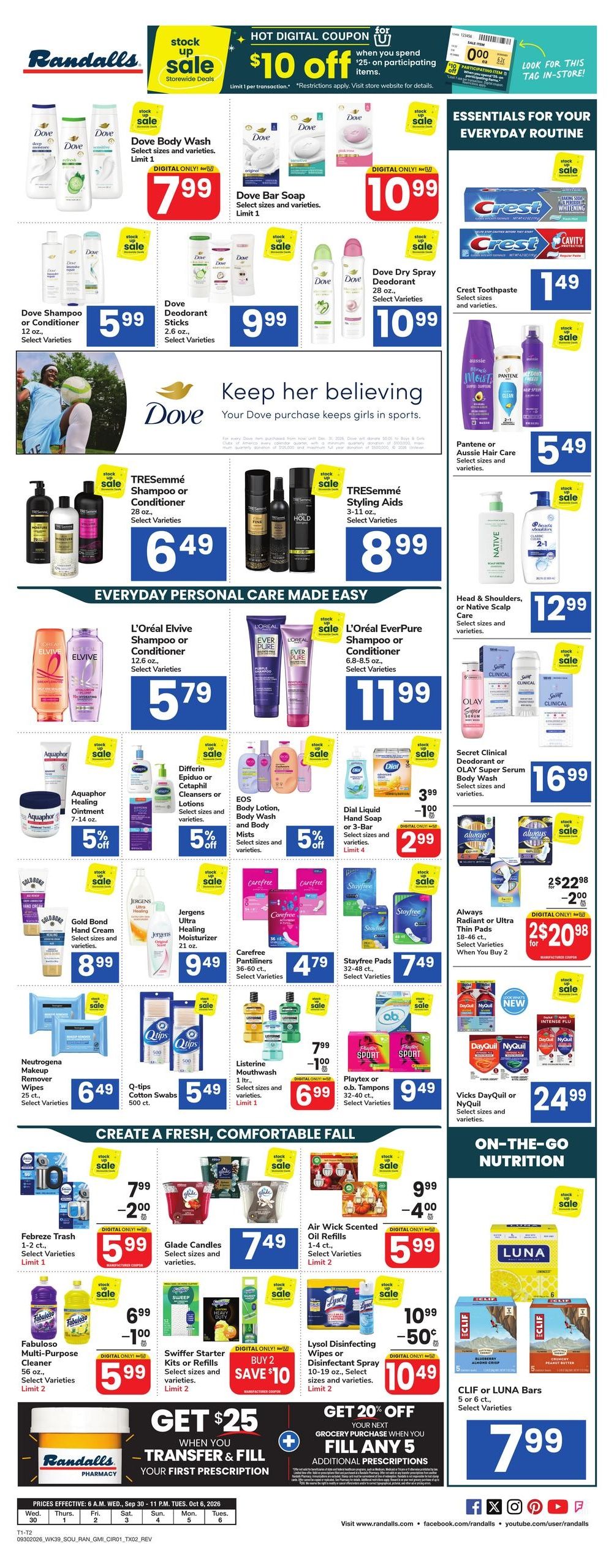 Randalls (Conroe Area, TX) Weekly Ad September 30 - October 6, 2026