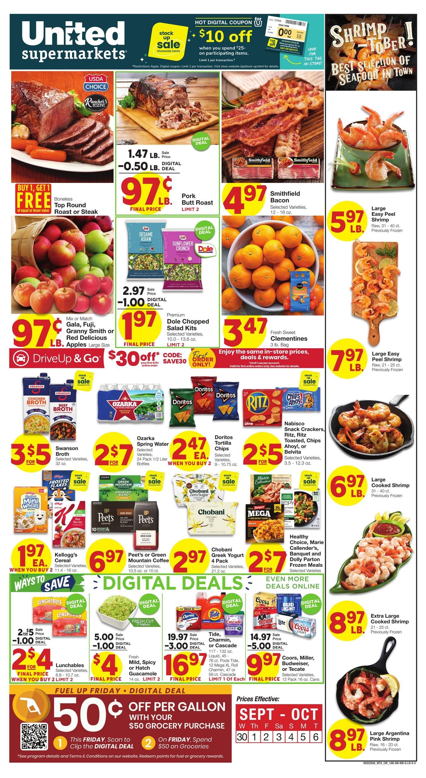 United Supermarkets (Rotan Area, TX) Weekly Ad September 30 - October 6, 2026