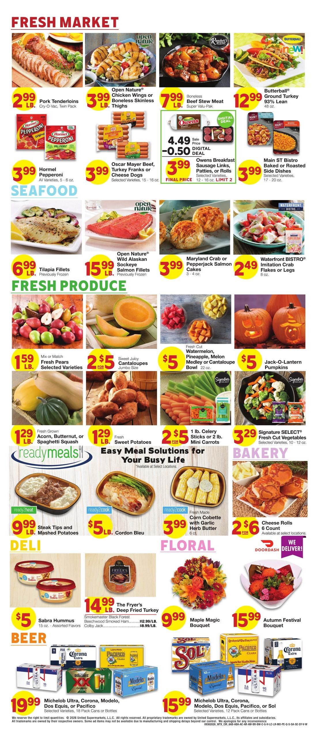 United Supermarkets (Rotan Area, TX) Weekly Ad September 30 - October 6, 2026