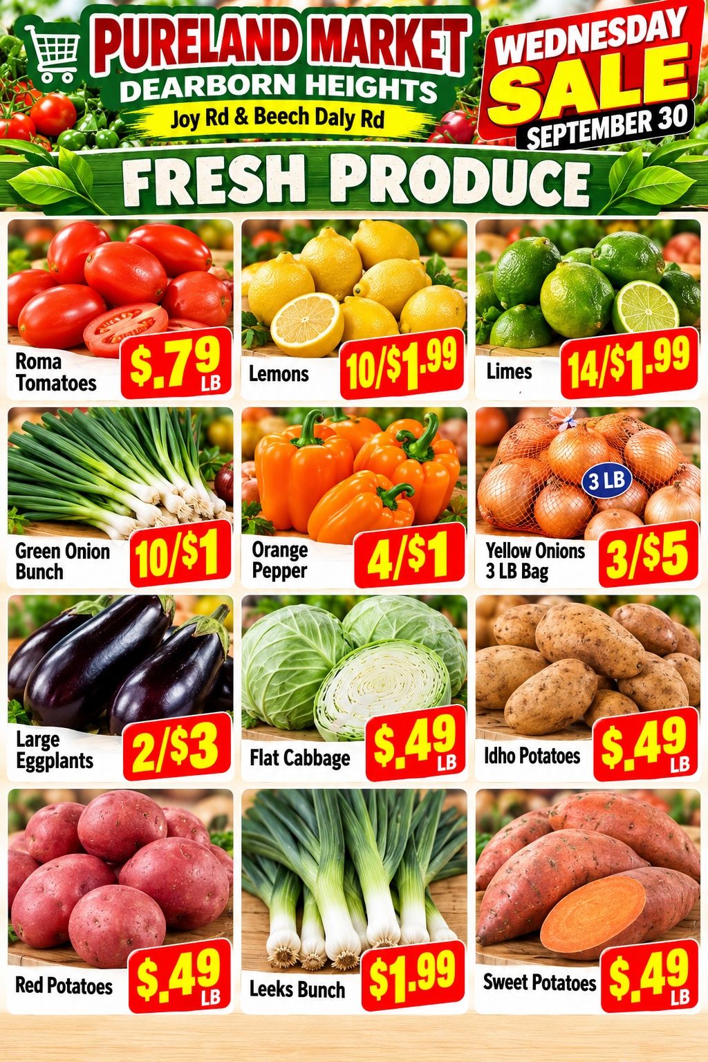 Pureland Supermarket (25625 Joy Road, Dearborn Heights, MI) Weekly Ad September 29 - 30, 2026