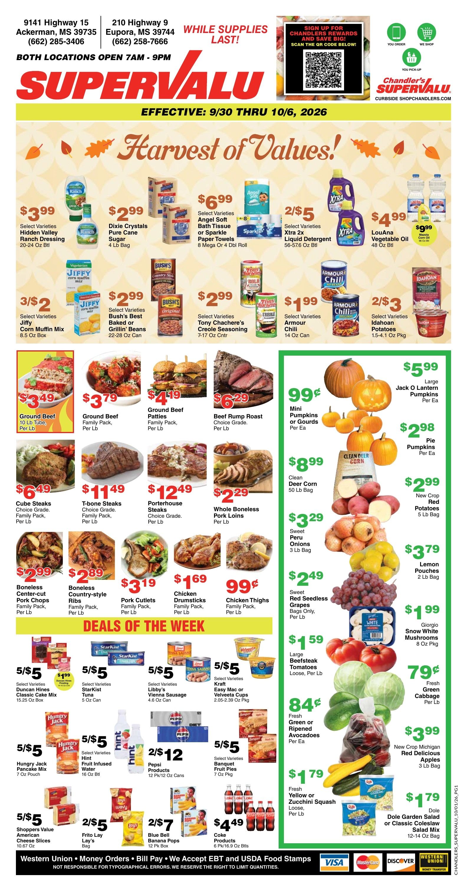Chandler's Stores (Mississippi) Weekly Ad September 30 - October 6, 2026