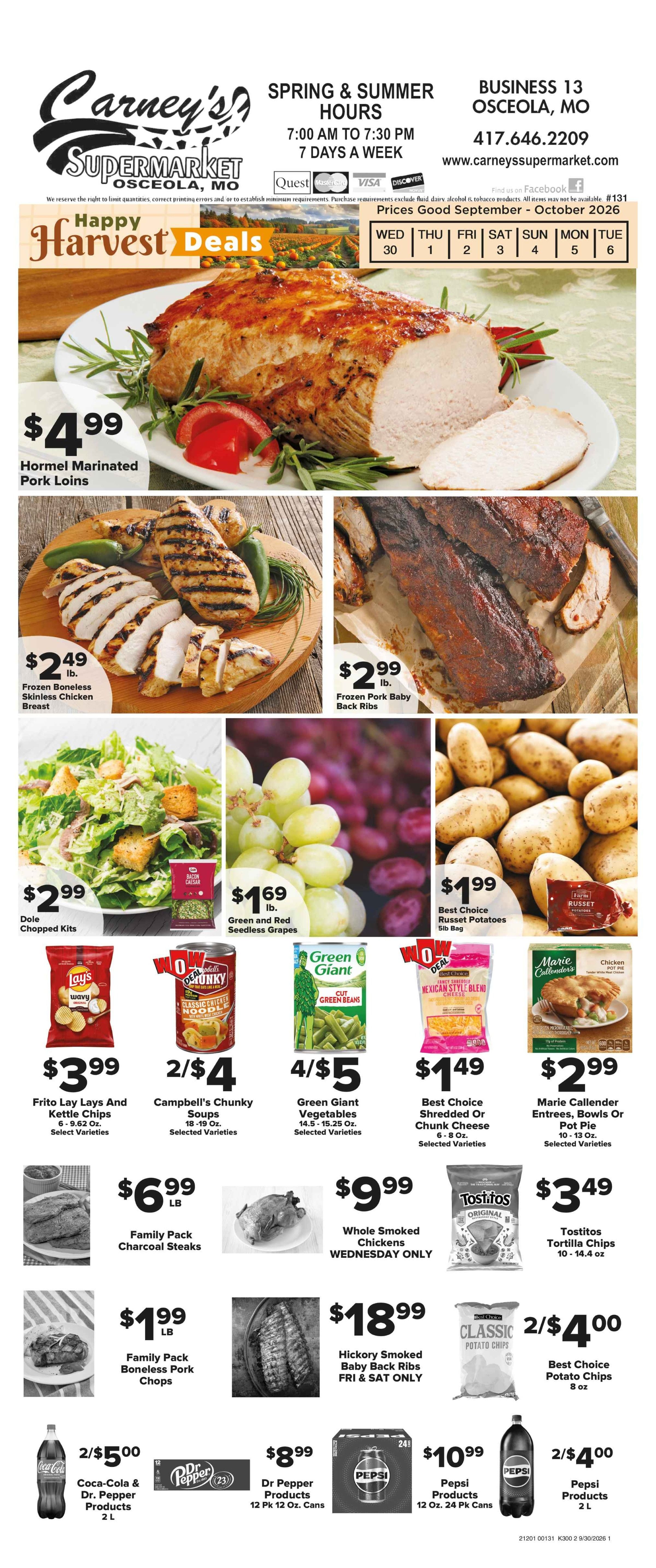 Carney's Supermarket Weekly Ad September 30 - October 6, 2026