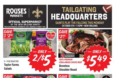 Rouses Supermarkets (New Orleans Area, LA) Weekly Ad September 30 - October 7, 2026
