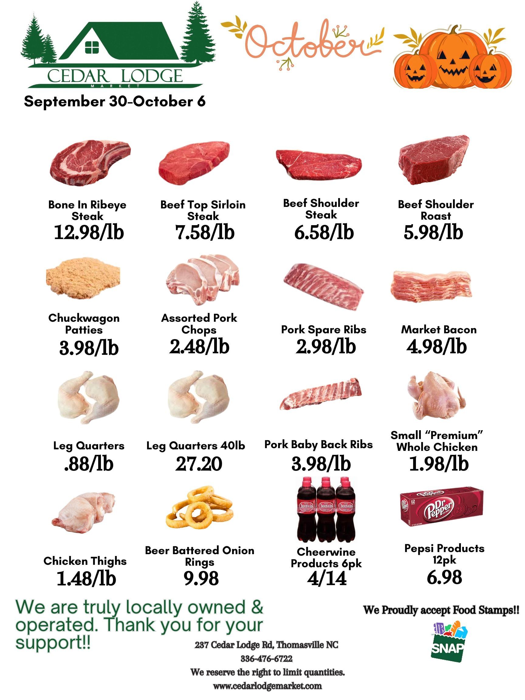Cedar Lodge Market Weekly Ad September 30 - October 6, 2026