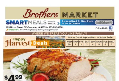 Brothers Market (Cascade, IA) Weekly Ad September 30 - October 7, 2026