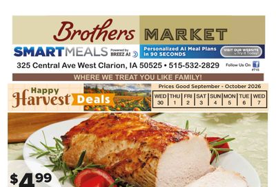 Brothers Market (Clarion, IA) Weekly Ad September 30 - October 7, 2026