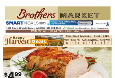 Brothers Market (Grundy Center, IA) Weekly Ad September 30 - October 7, 2026