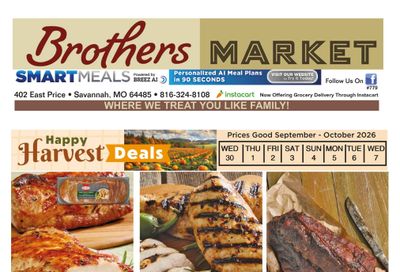 Brothers Market (Savannah, MO) Weekly Ad September 30 - October 7, 2026