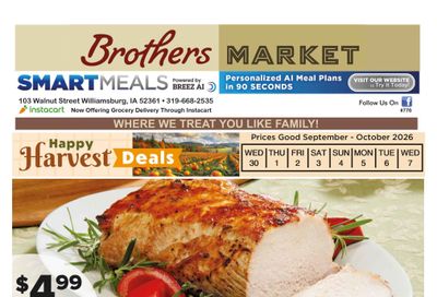 Brothers Market (Williamsburg, IA) Weekly Ad September 30 - October 7, 2026