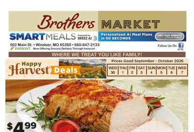 Brothers Market (Windsor, MO) Weekly Ad September 30 - October 7, 2026