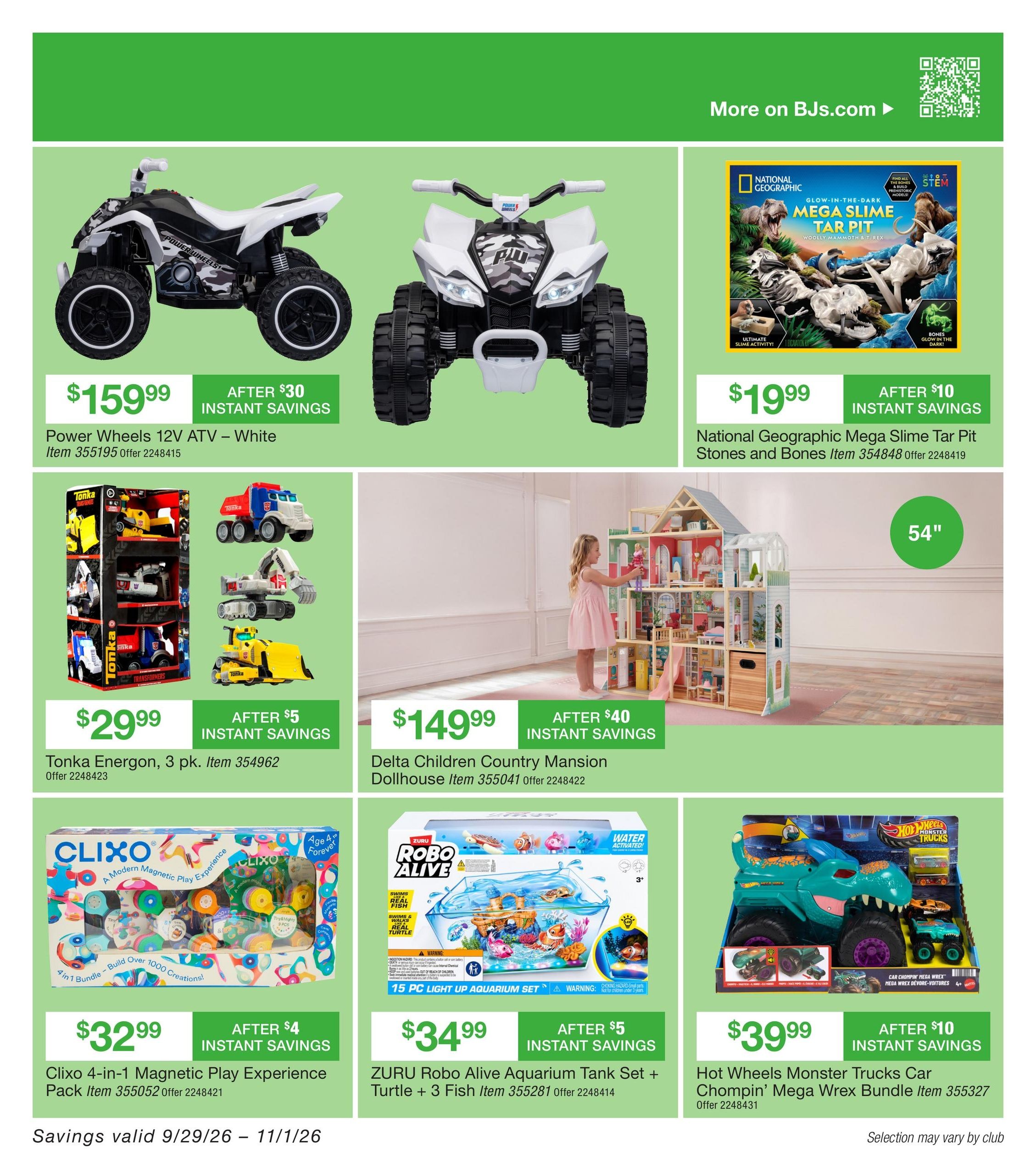 BJ's Wholesale Club Smart Saver Weekly Ad September 29 - November 1, 2026