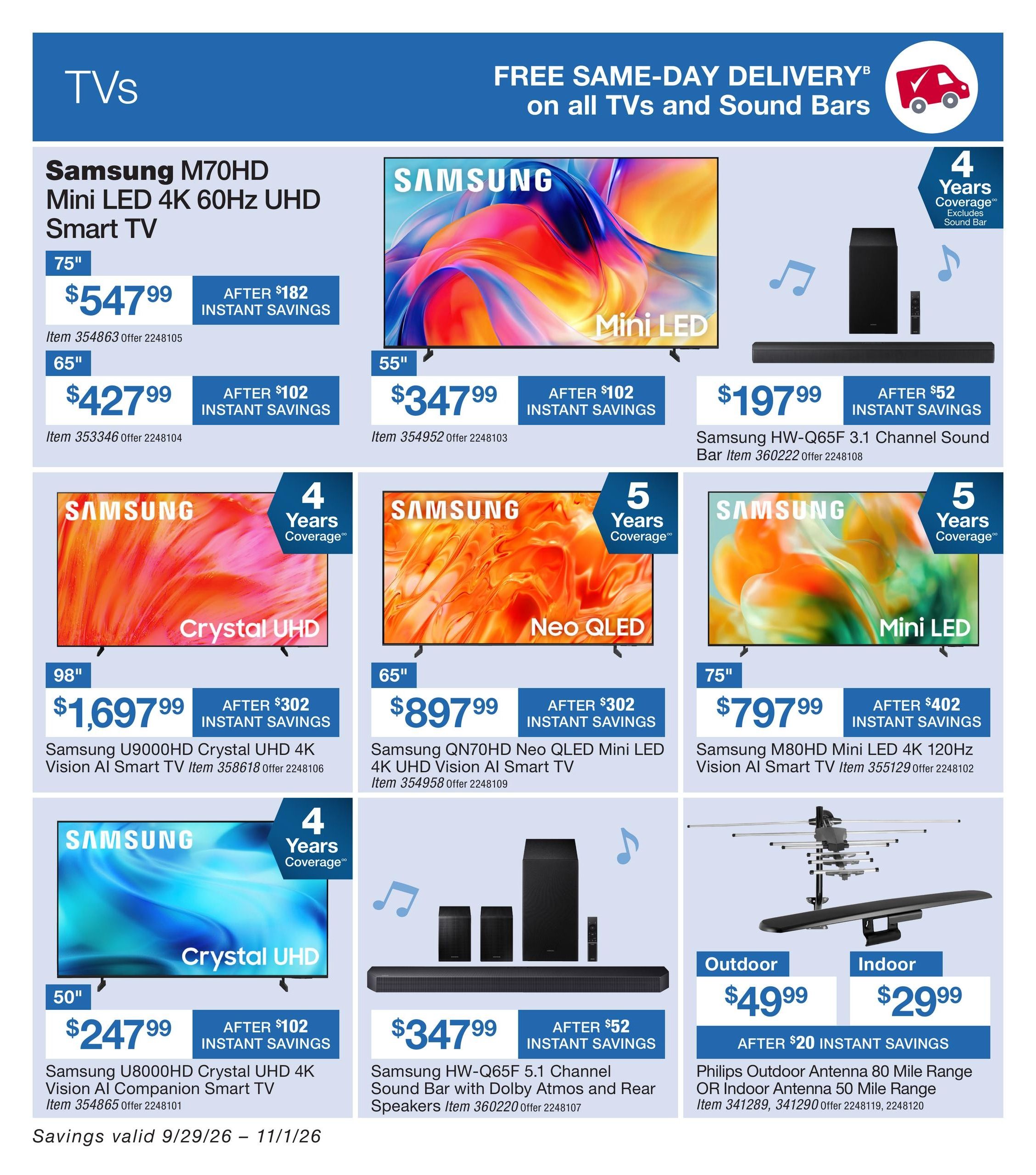 BJ's Wholesale Club Smart Saver Weekly Ad September 29 - November 1, 2026