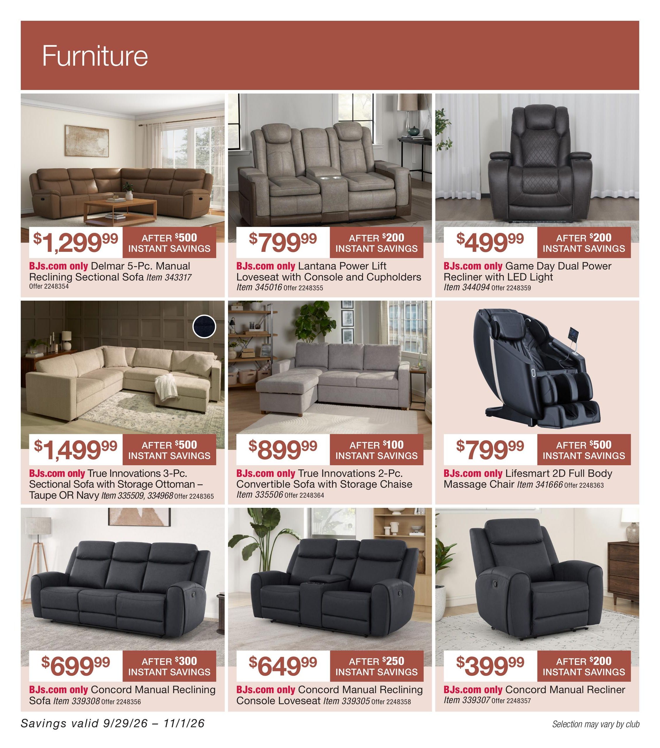 BJ's Wholesale Club Smart Saver Weekly Ad September 29 - November 1, 2026