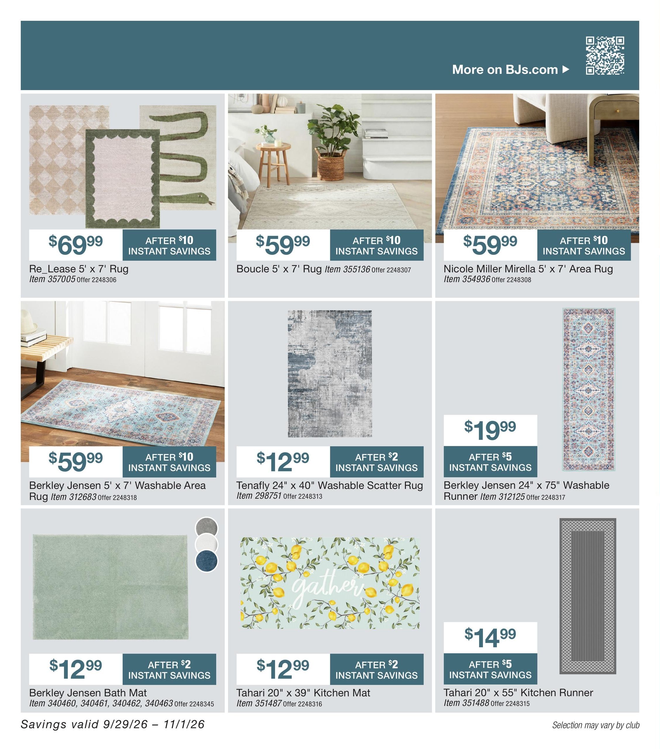 BJ's Wholesale Club Smart Saver Weekly Ad September 29 - November 1, 2026