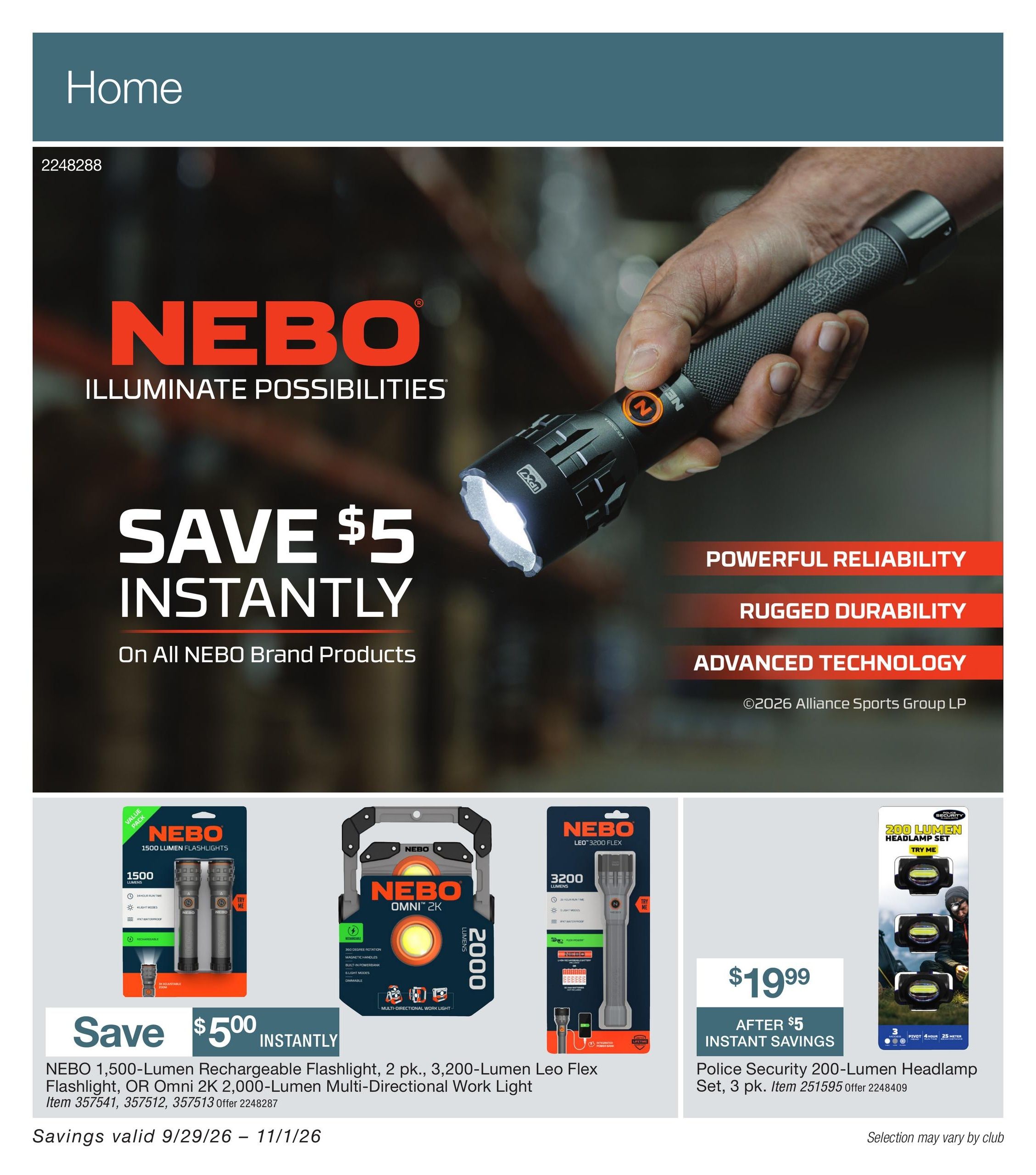 BJ's Wholesale Club Smart Saver Weekly Ad September 29 - November 1, 2026