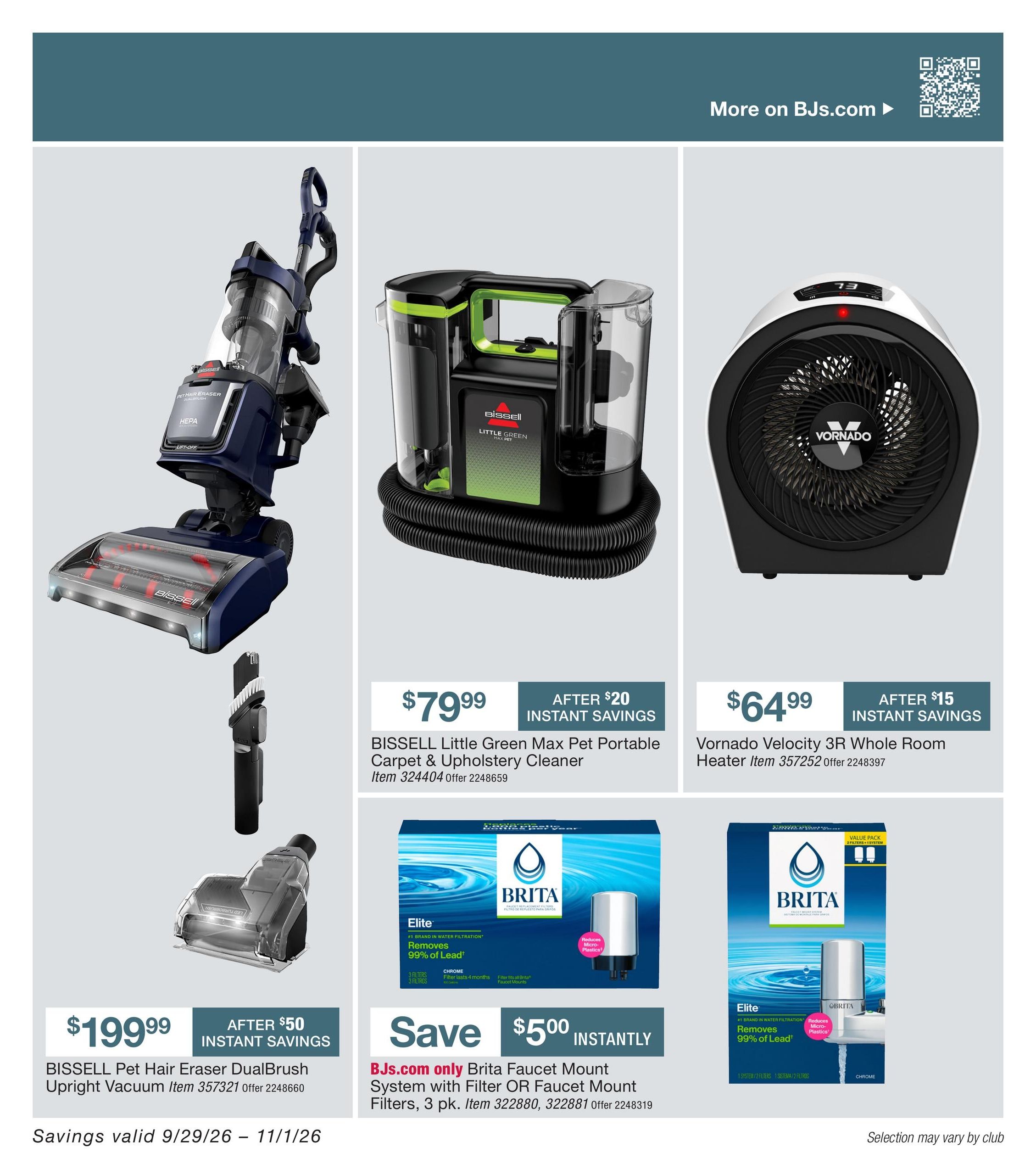 BJ's Wholesale Club Smart Saver Weekly Ad September 29 - November 1, 2026