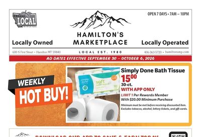Hamilton's Marketplace Weekly Ad September 30 - October 6, 2026