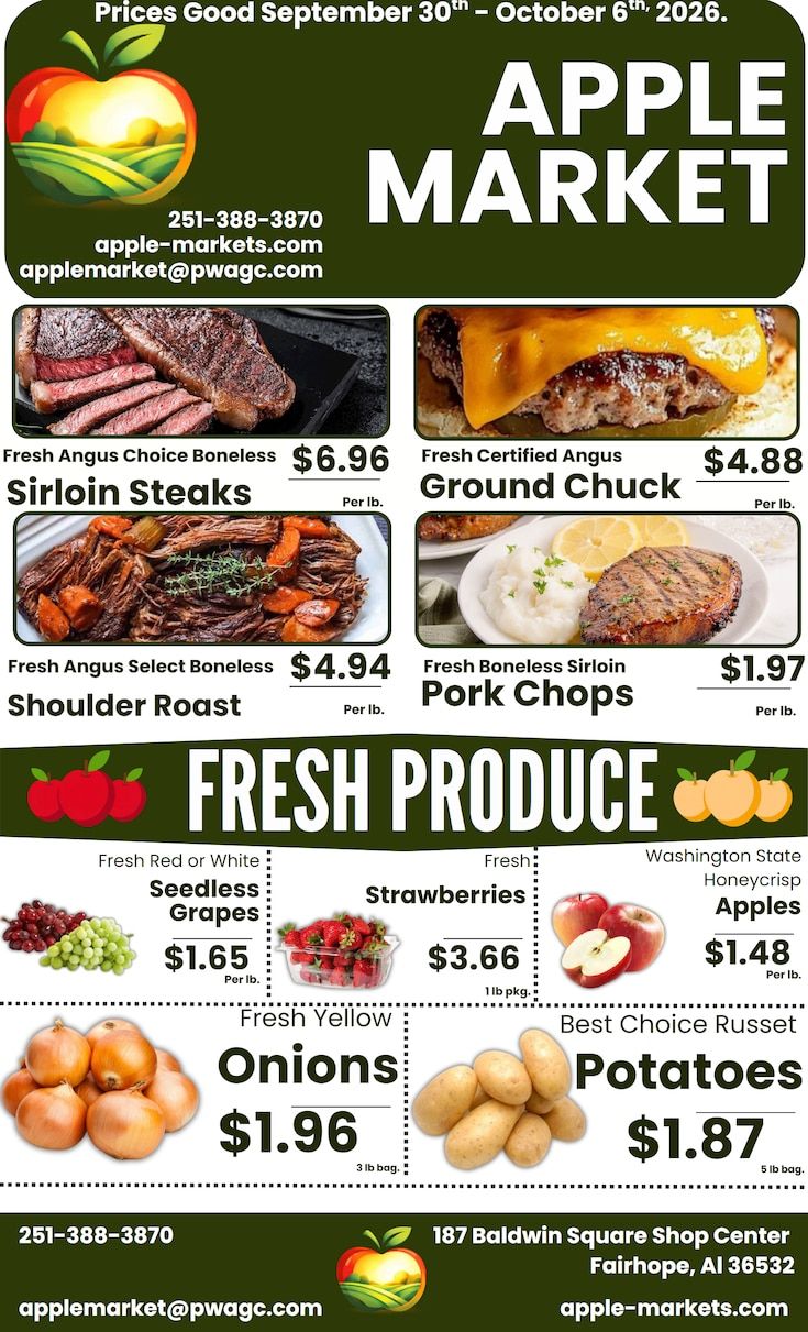 Apple Market Fairhope Weekly Ad September 30 - October 6, 2026