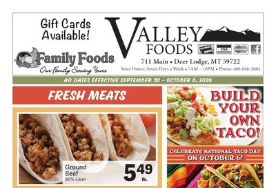 Deer Lodge Valley Foods Weekly Ad September 30 - October 6, 2026