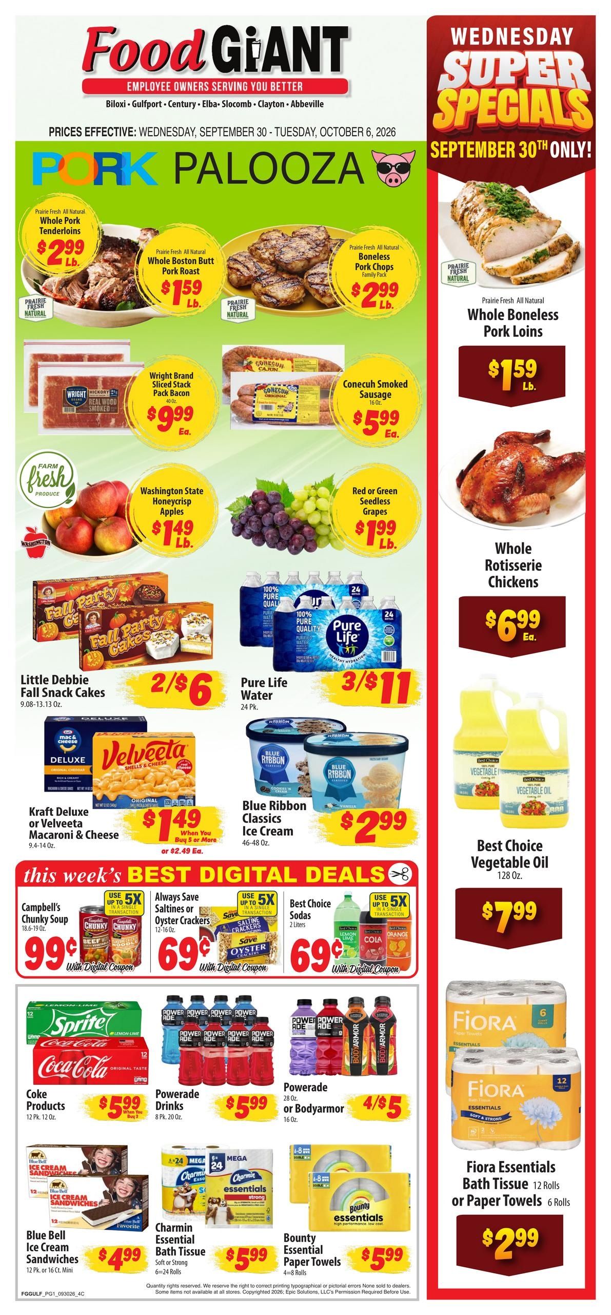 Food Giant (Dothan Area, AL) Weekly Ad September 30 - October 6, 2026