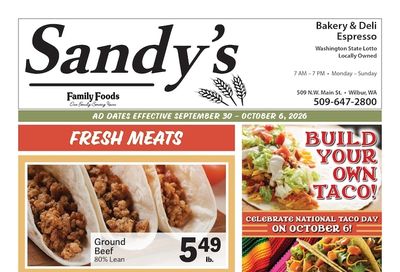 Sandy's Family Foods Weekly Ad September 30 - October 6, 2026