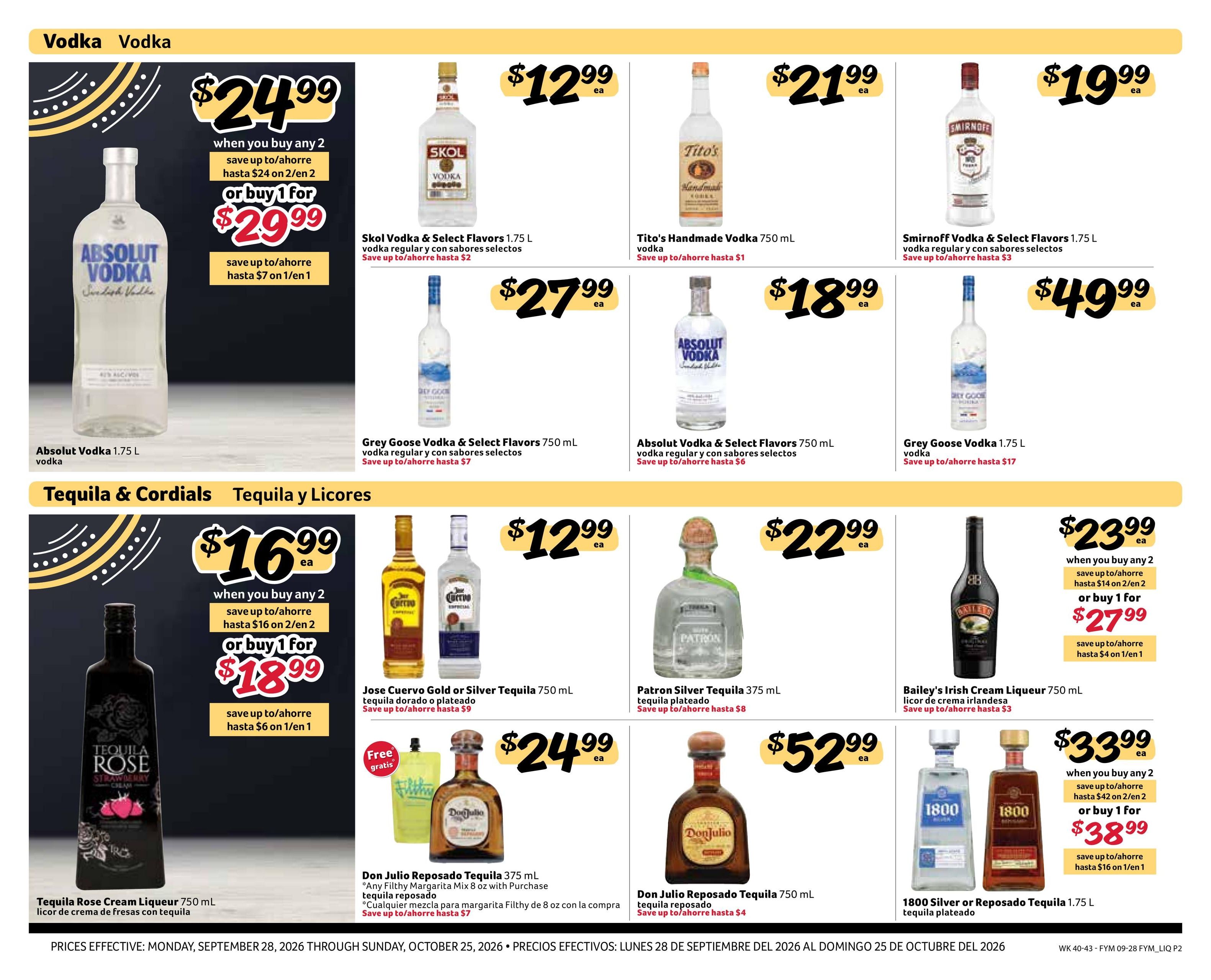 Fresco Y Mas Alcohol Weekly Ad September 28 - October 25, 2026